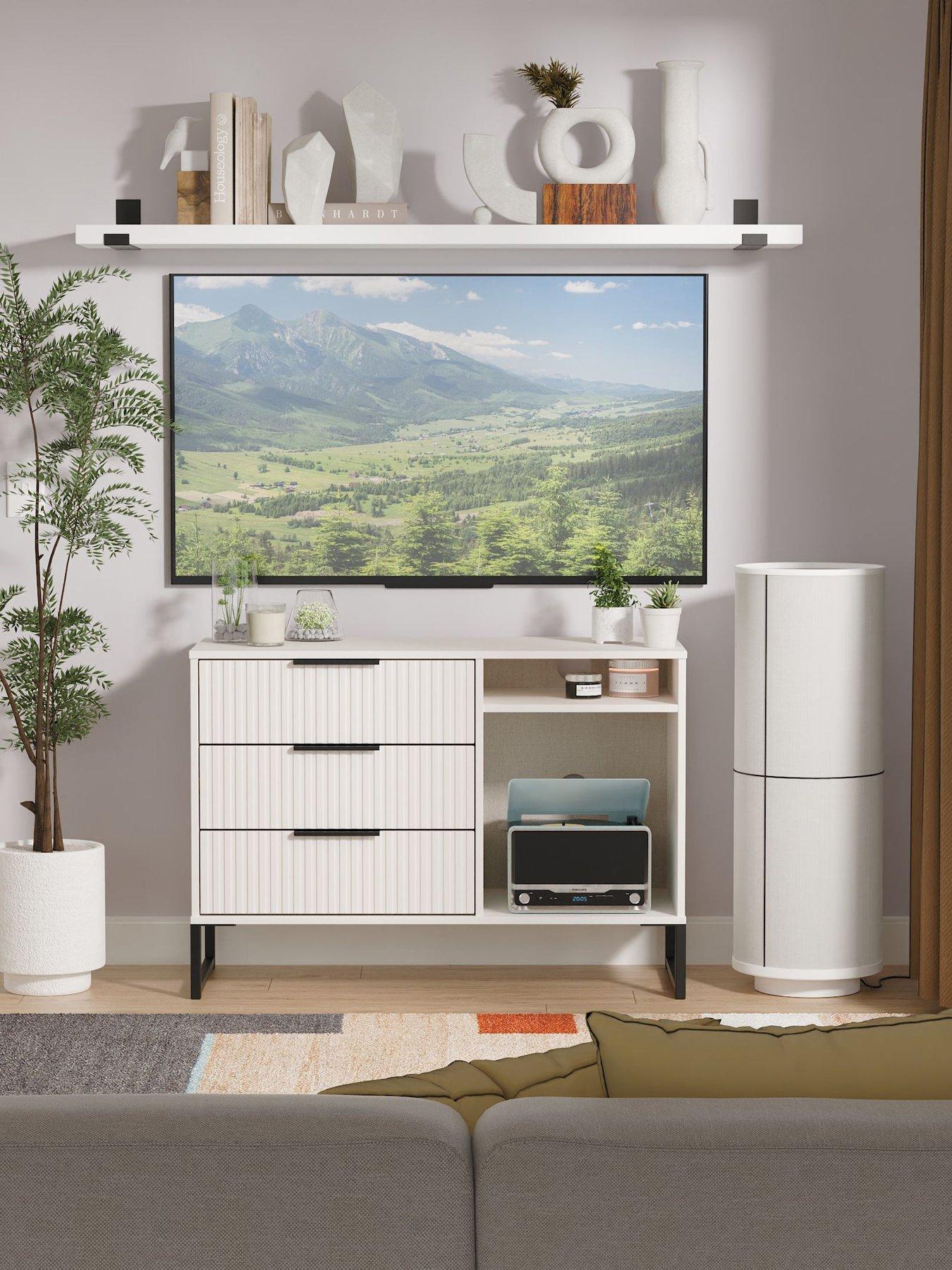 undefined Fara Ready Assembled 3 Drawer Tv Unit