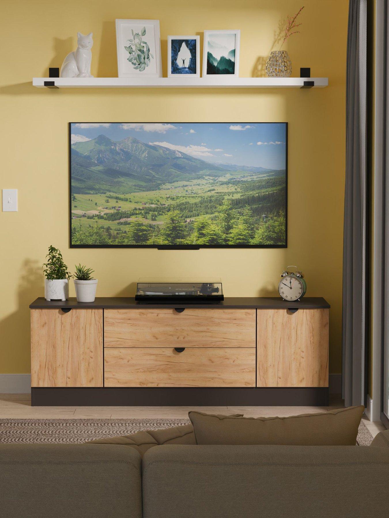 SWIFT Nefeli Ready Assembled 2 Door 2 Drawer Wide TV Unit / Sideboard