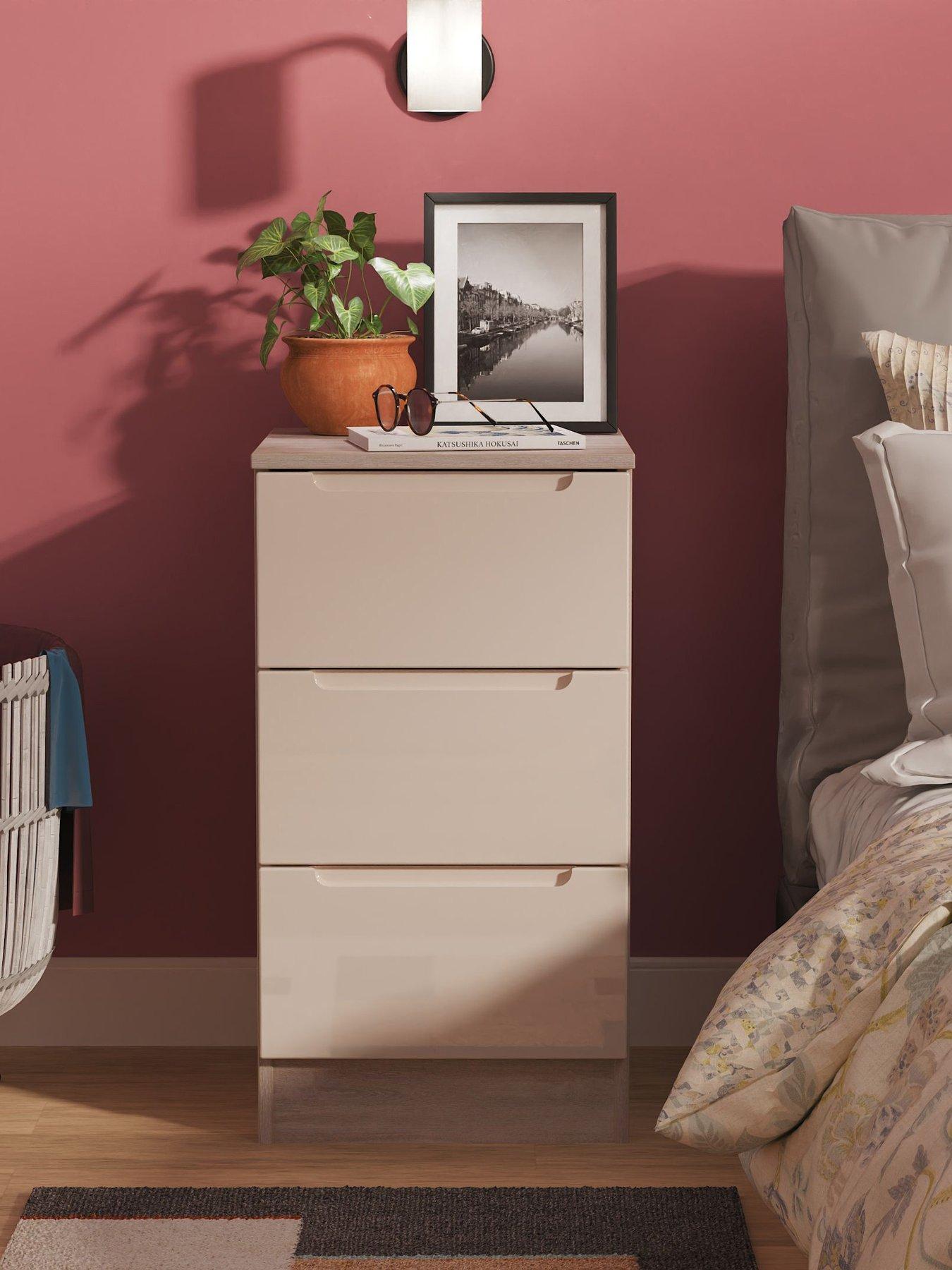 SWIFT Florence 3 Drawer Bedside Table