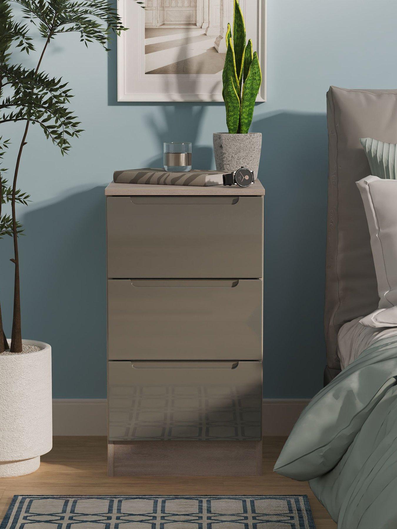 undefined Florence 3 Drawer Bedside Table
