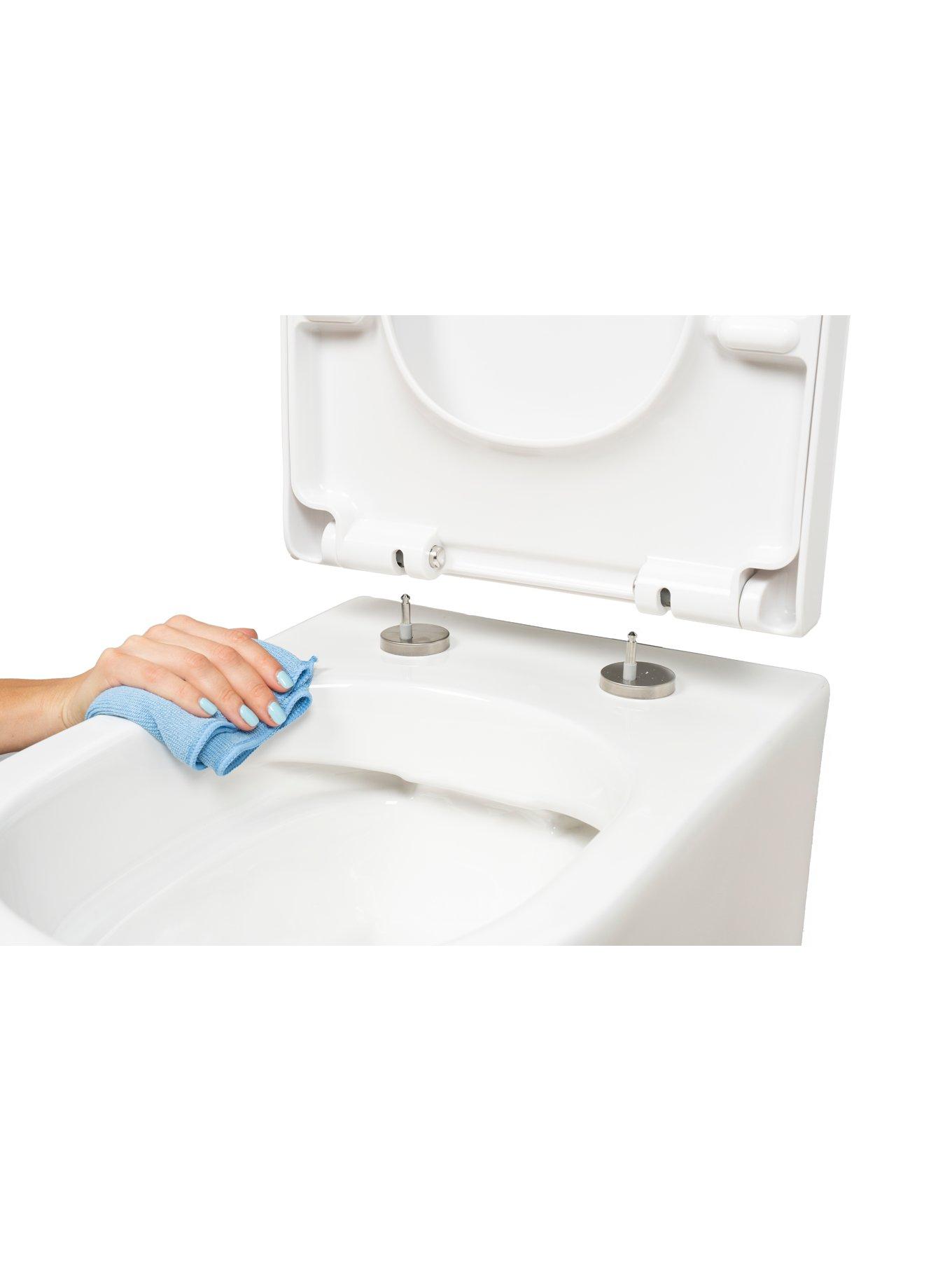 Image 3 of 5 of AQUALONA Duroplast D Shape Toilet Seat - White