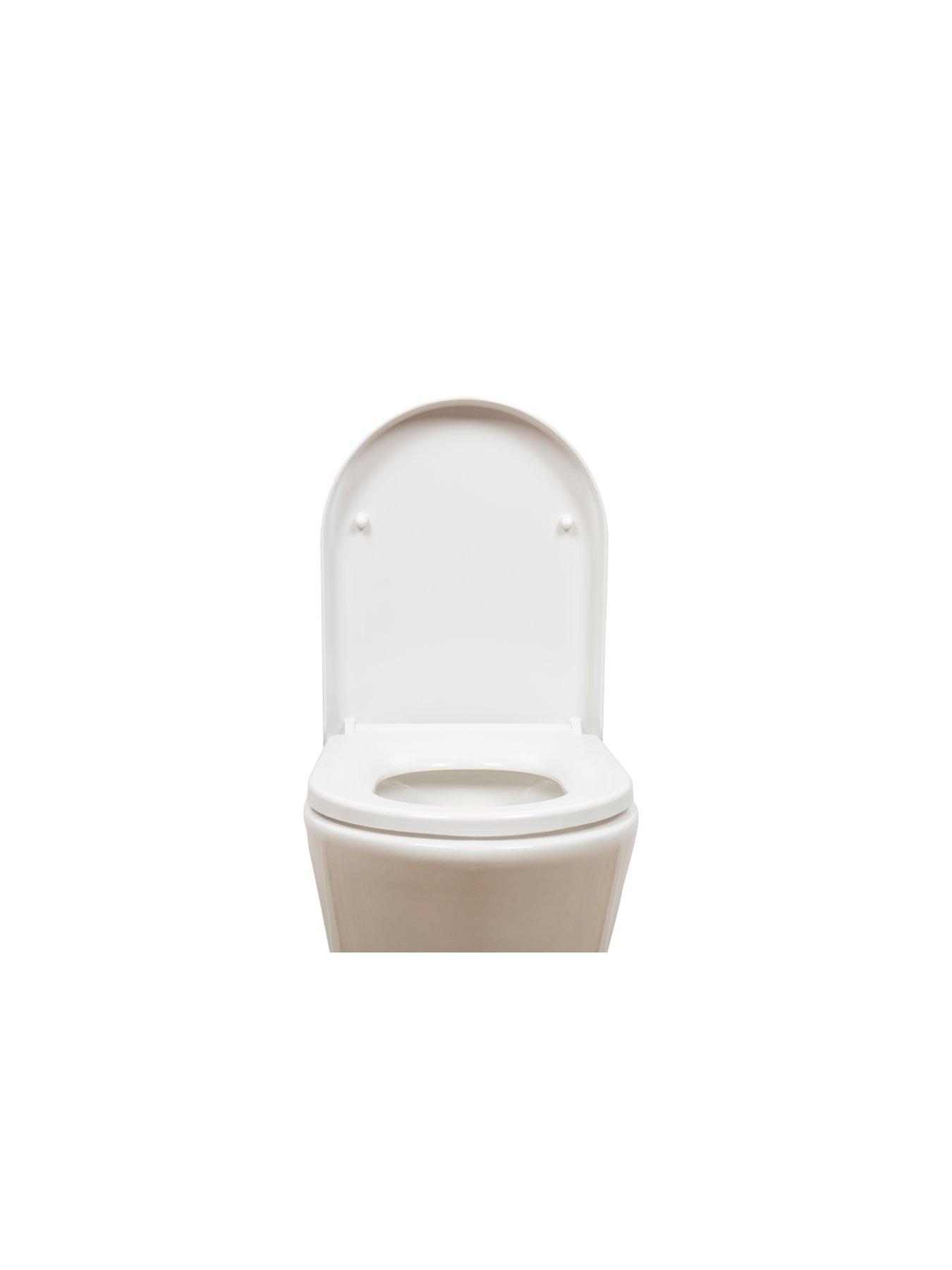 Image 4 of 5 of AQUALONA Duroplast D Shape Toilet Seat - White