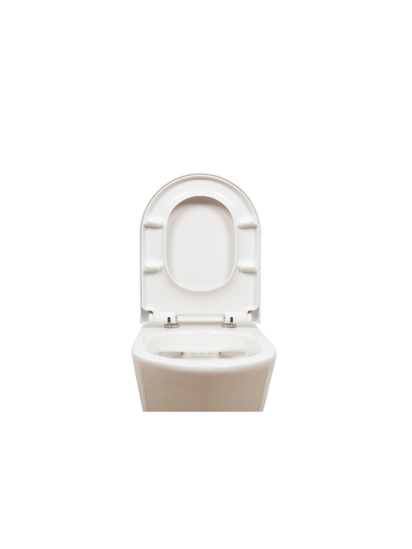 Image 5 of 5 of AQUALONA Duroplast D Shape Toilet Seat - White