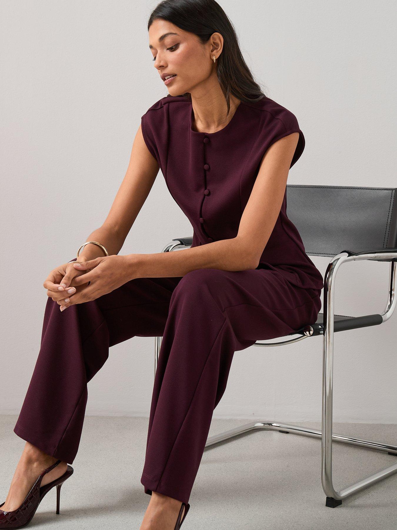 Image 4 of 7 of The Very Collection Button Through Short Sleeve Top Co-Ord - Red