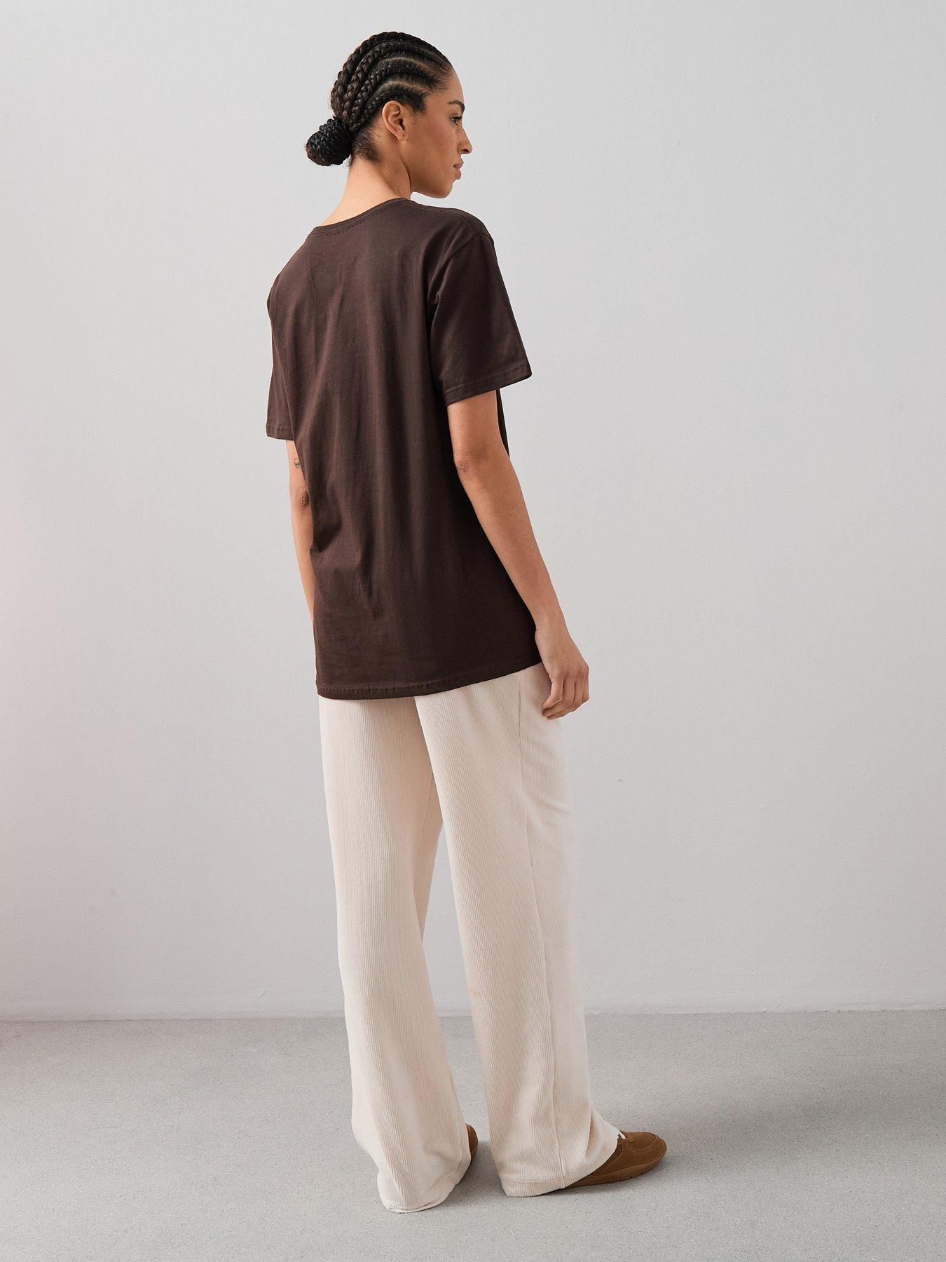  image of the-very-collection-espresso-oversized-graphic-t-shirt-brown