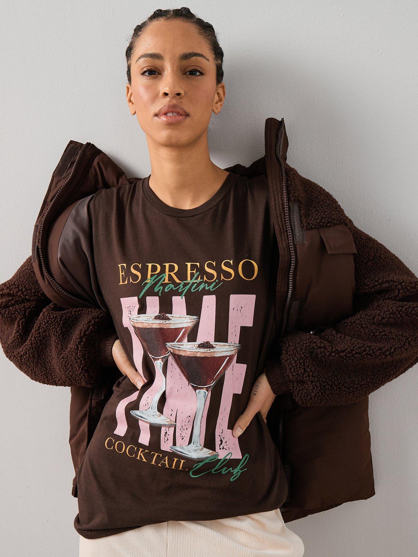  image of the-very-collection-espresso-oversized-graphic-t-shirt-brown