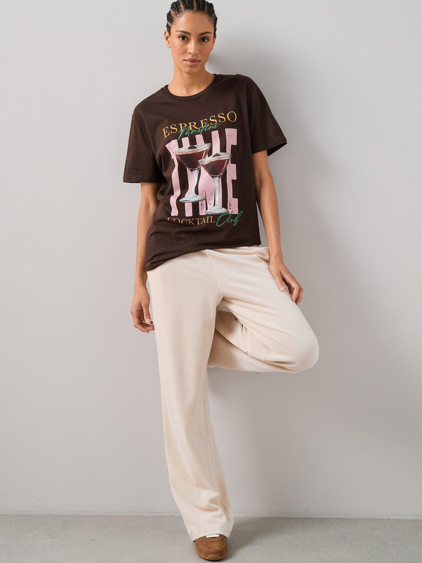  image of the-very-collection-espresso-oversized-graphic-t-shirt-brown