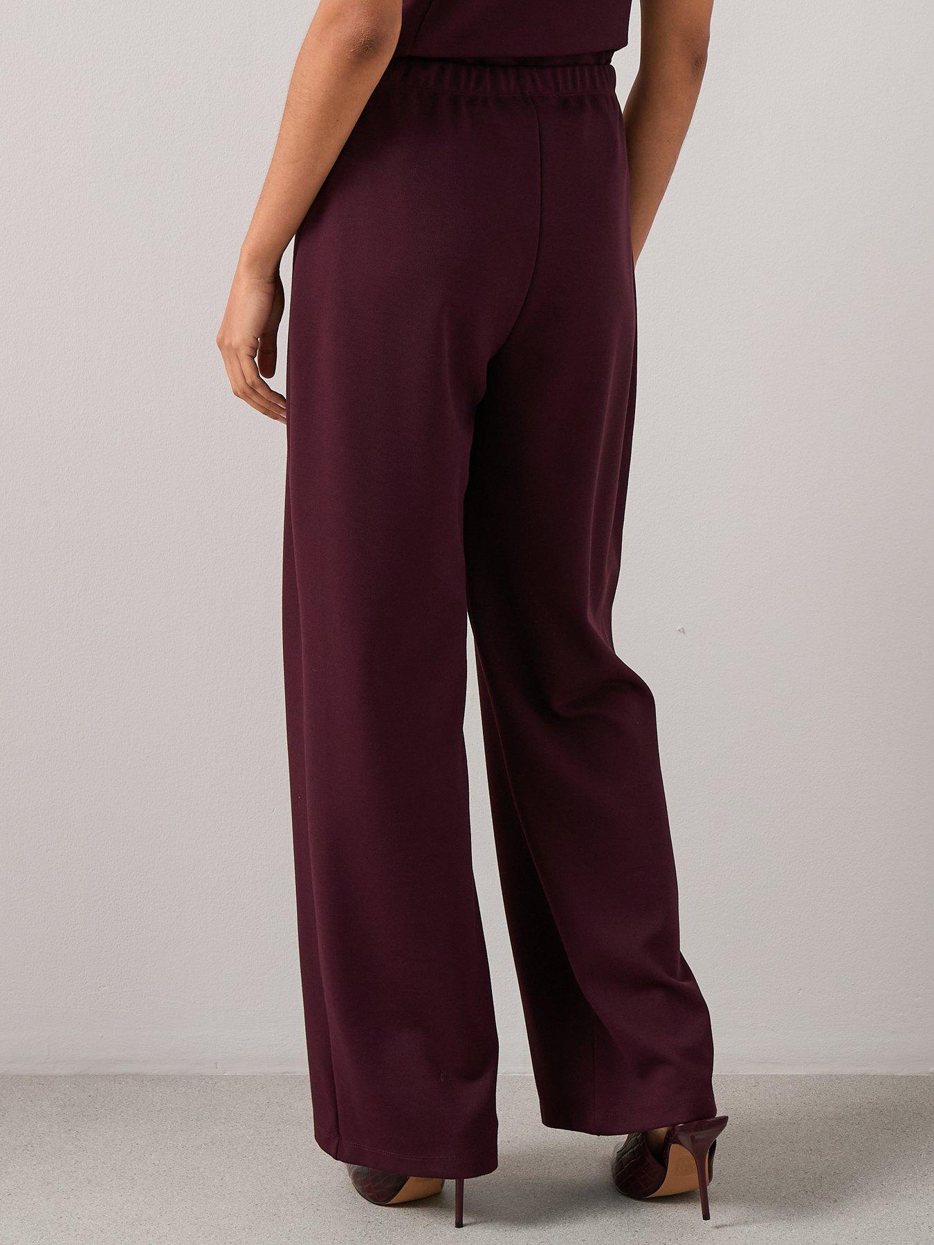 Image 2 of 6 of The Very Collection Wide Leg Trouser Co-Ord - Red