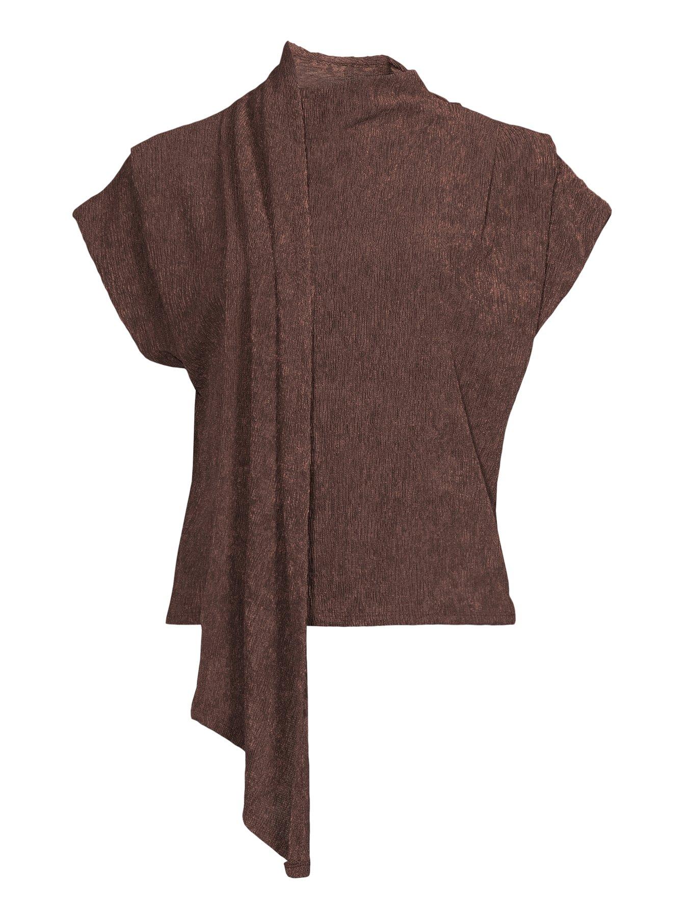 Image 7 of 7 of The Very Collection Scarf Detail Top - Brown
