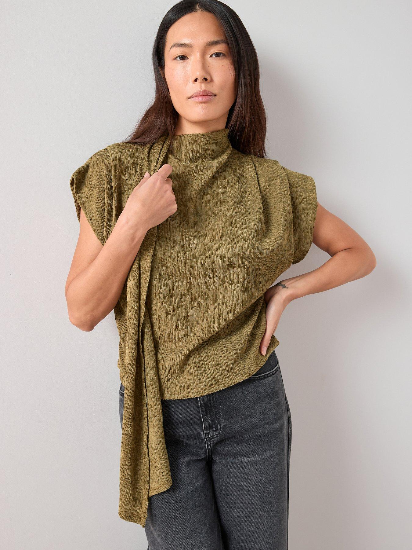 The Very Collection Scarf Detail Top - Green