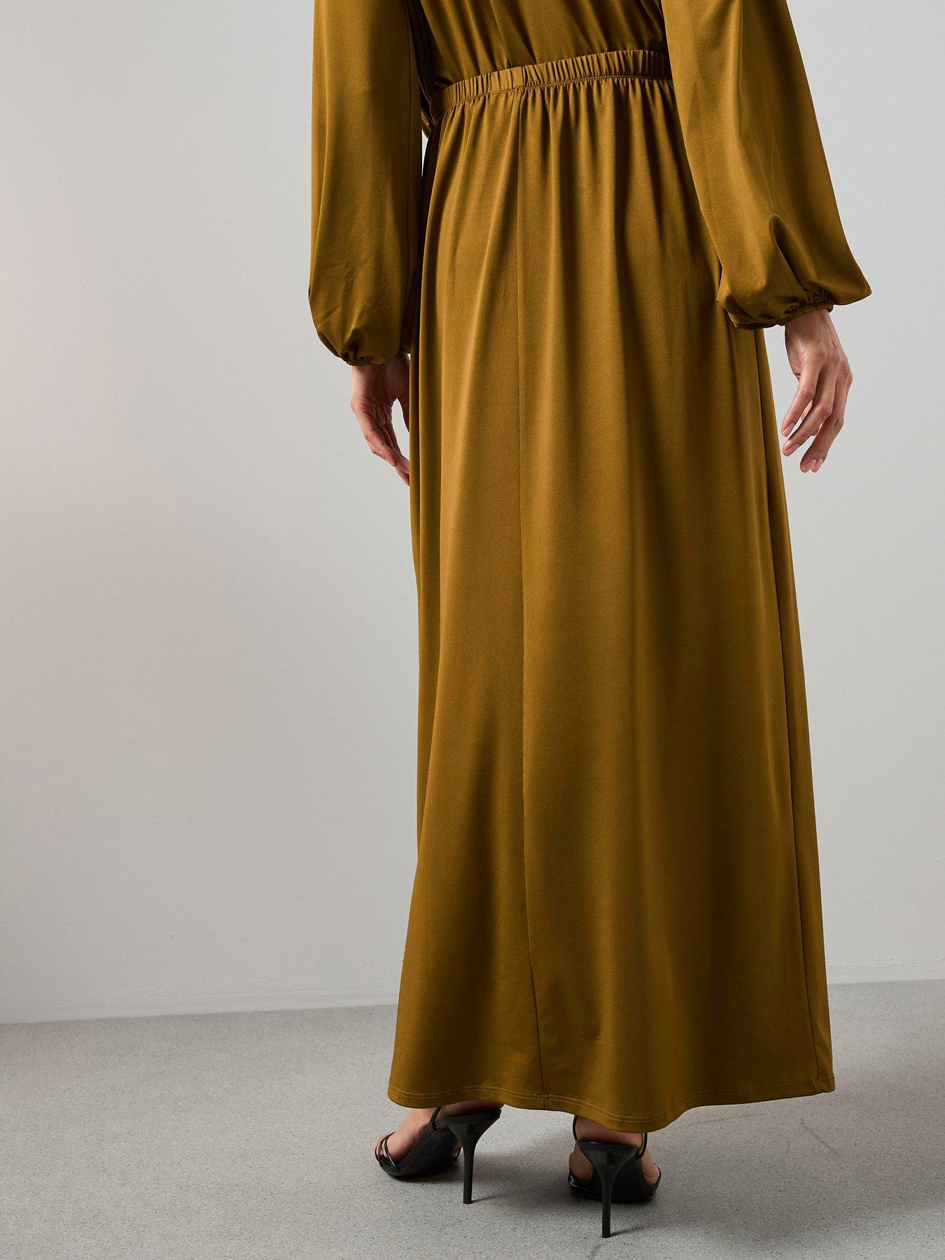 Image 2 of 6 of The Very Collection Volume Maxi Skirt Co-ord - Green