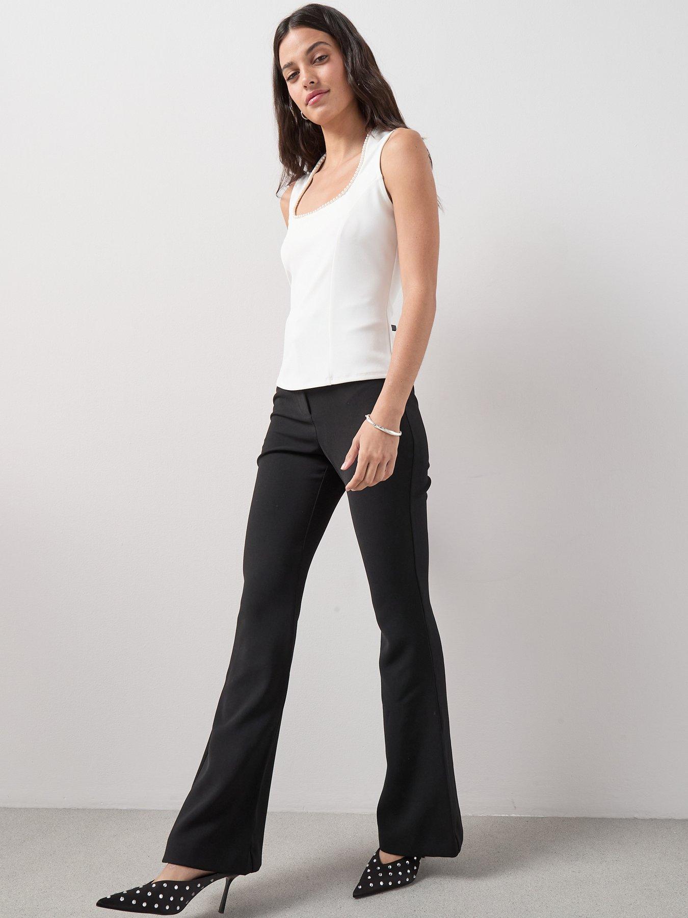  image of the-very-collection-pearl-detail-corset-top-cream