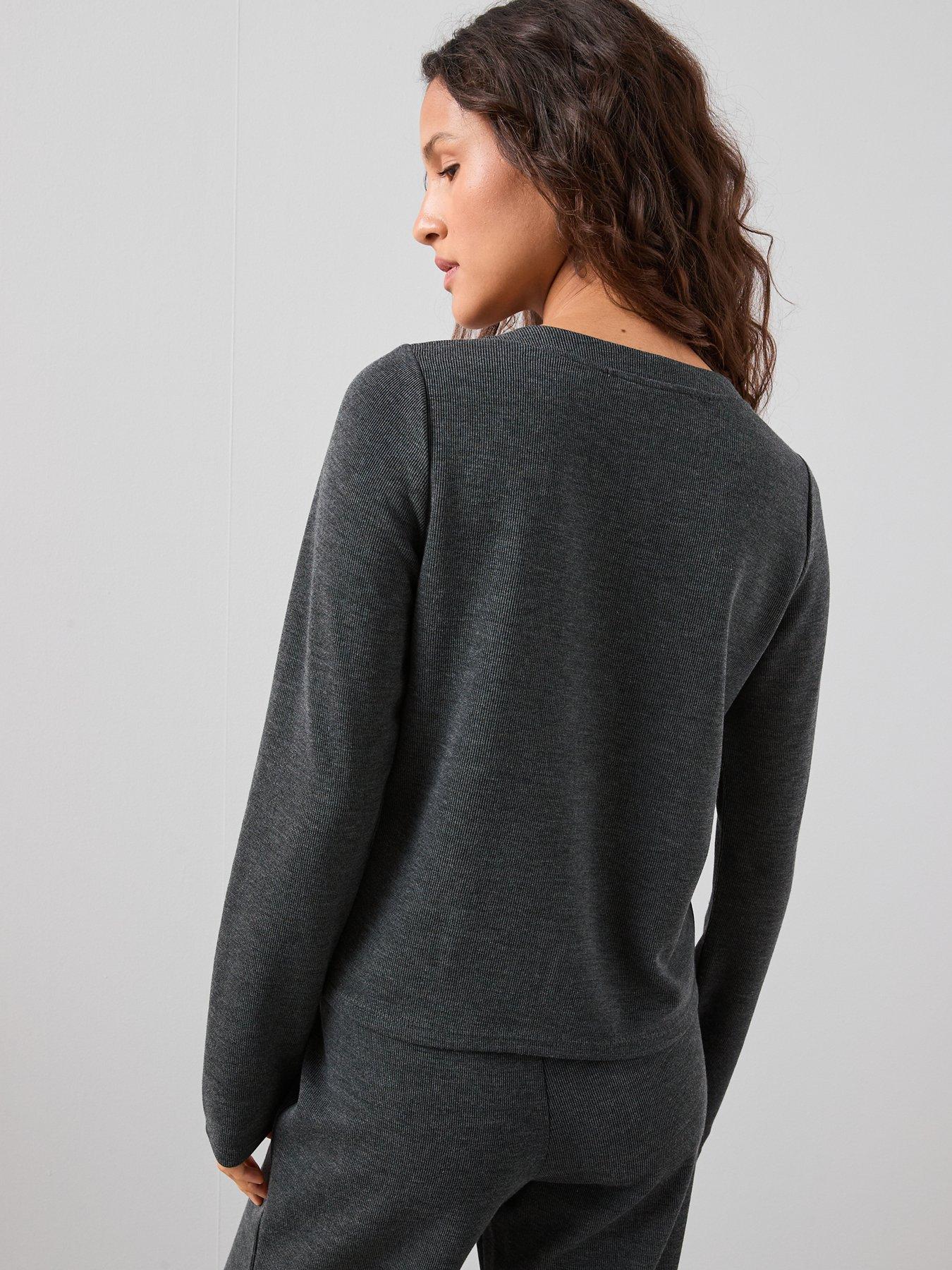 The Very Collection Heavy Rib Button Up Top Co-ord - Grey | Littlewoods