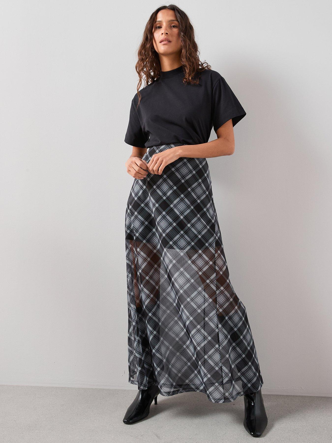 The Very Collection Midaxi Check Skirt Co-Ord - Multi