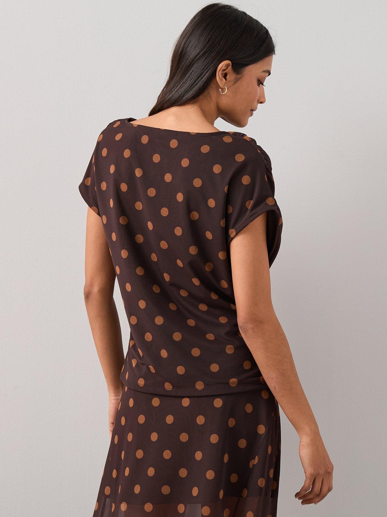 stillFront image of the-very-collection-ruched-shoulder-top-co-ord-multi