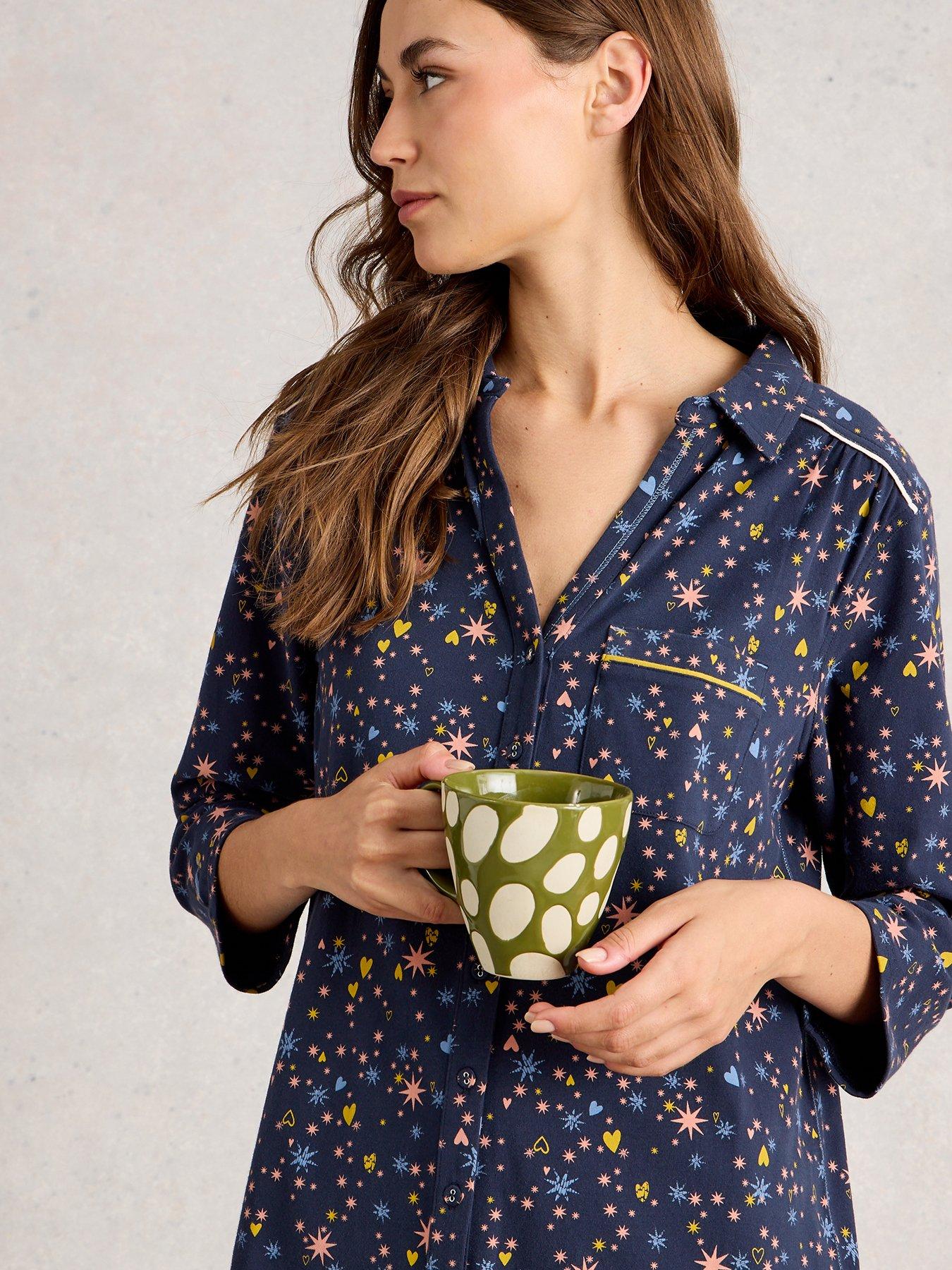 Image 4 of 6 of White Stuff Annie Jersey Nightie - Blue