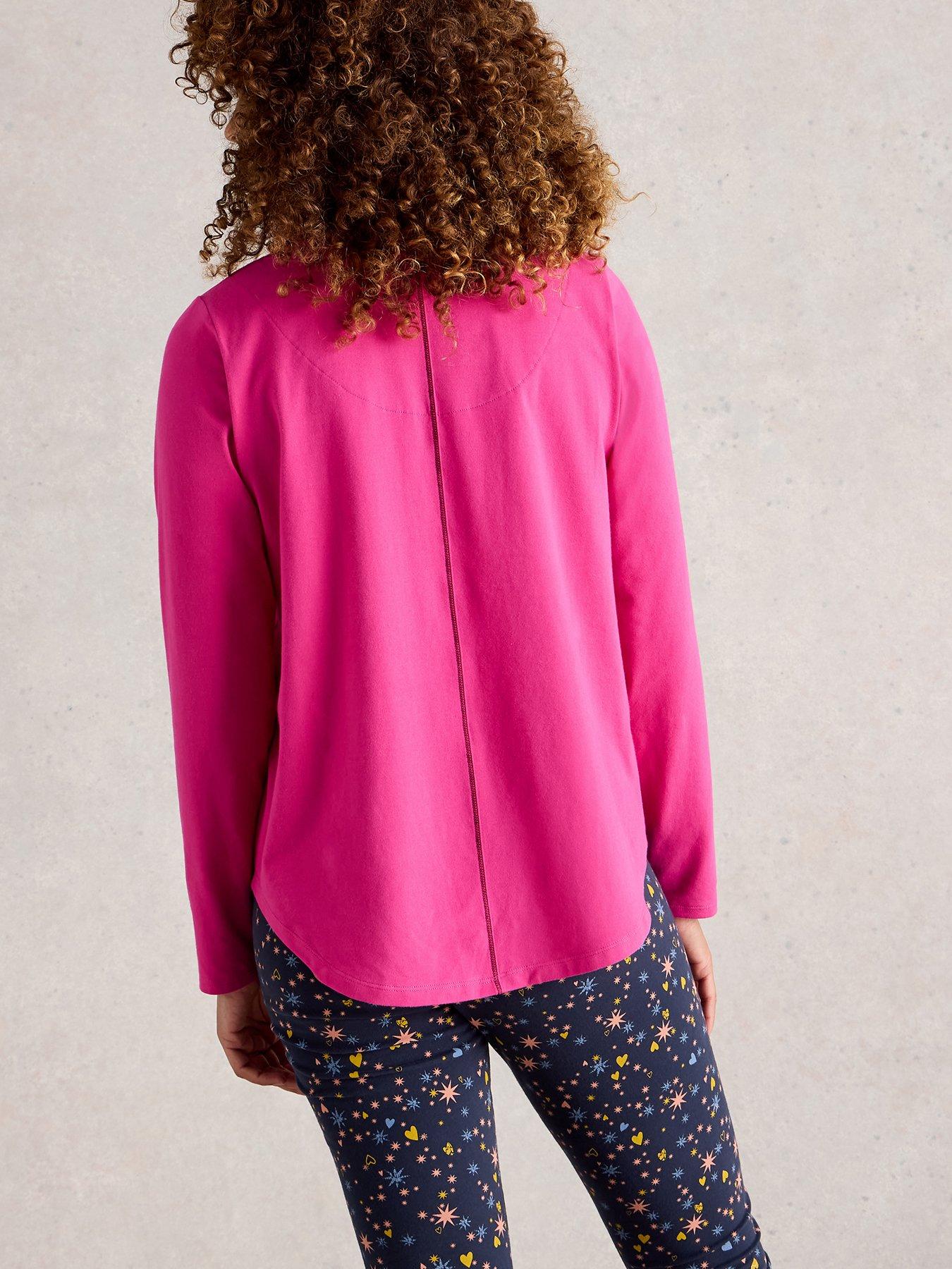 Image 2 of 6 of White Stuff Eva Jersey Pyjama Top - Pink