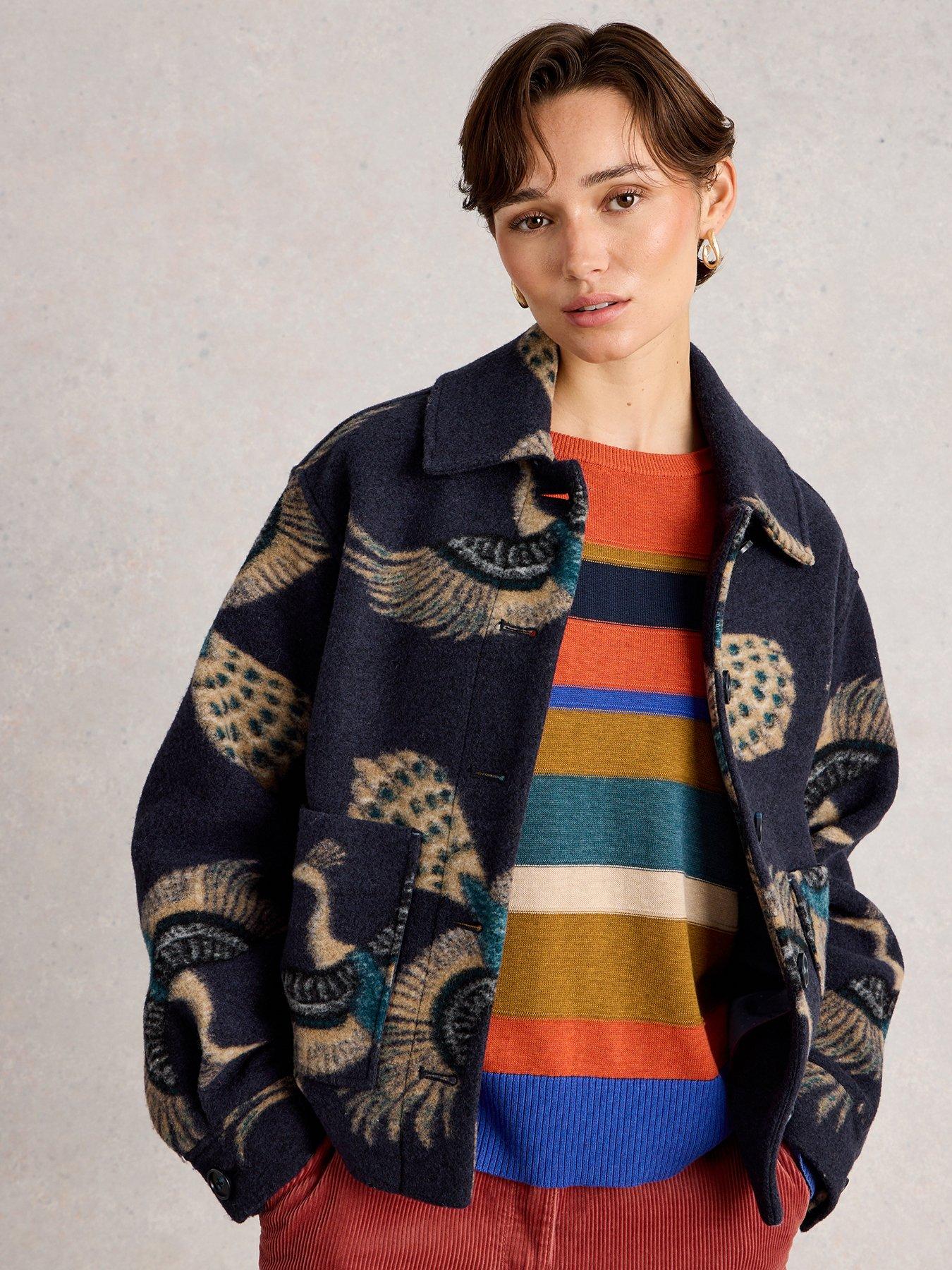 White Stuff Alexa Wool Blend Jacket - Blue