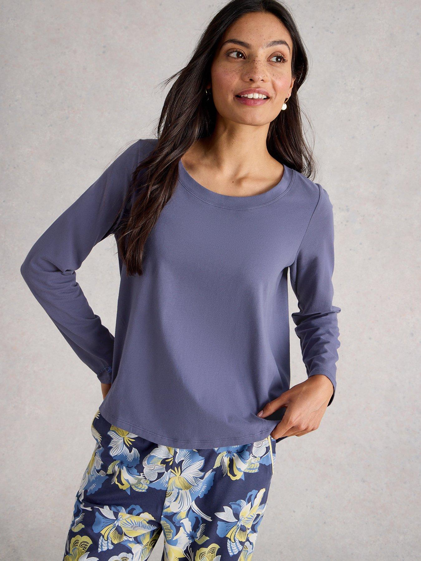 White Stuff Eva Jersey Pyjama Top - Purple