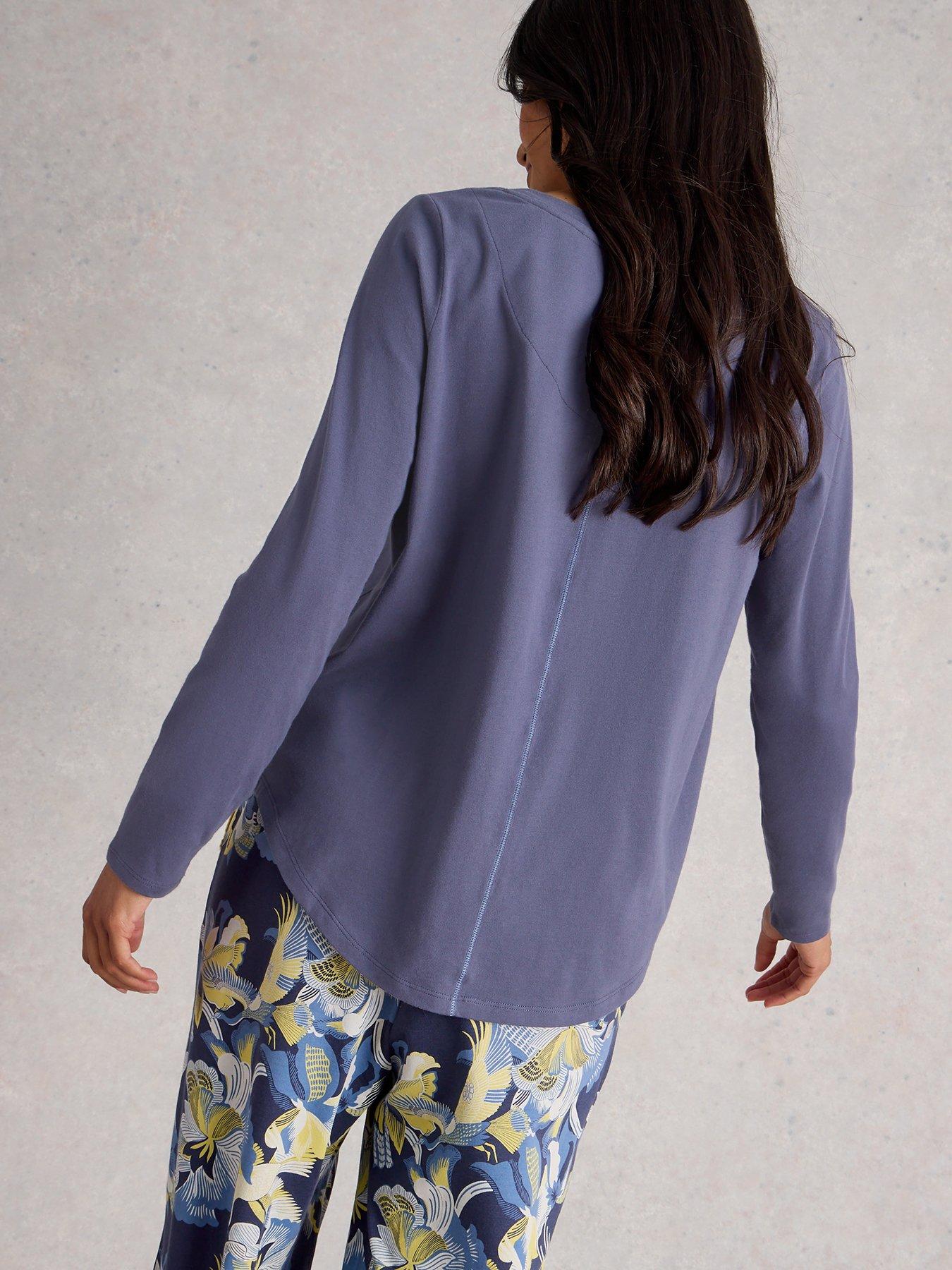 Image 2 of 6 of White Stuff Eva Jersey Pyjama Top - Purple