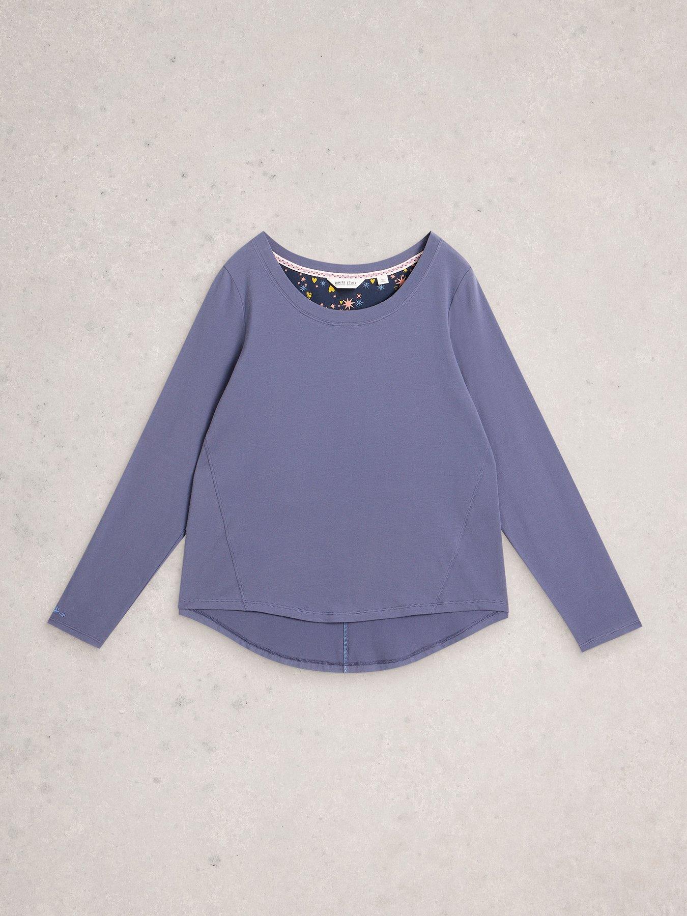 Image 5 of 6 of White Stuff Eva Jersey Pyjama Top - Purple