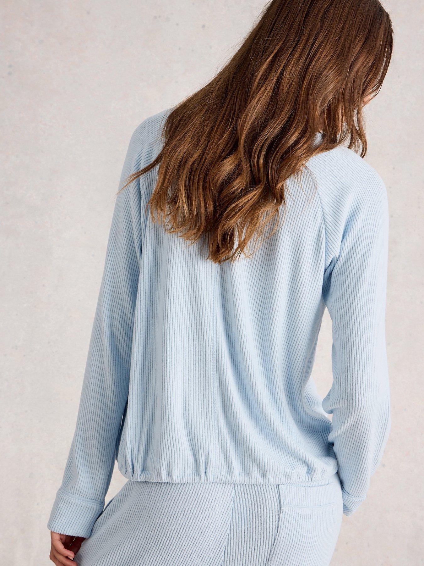 stillFront image of white-stuff-cosy-jersey-rib-top-blue