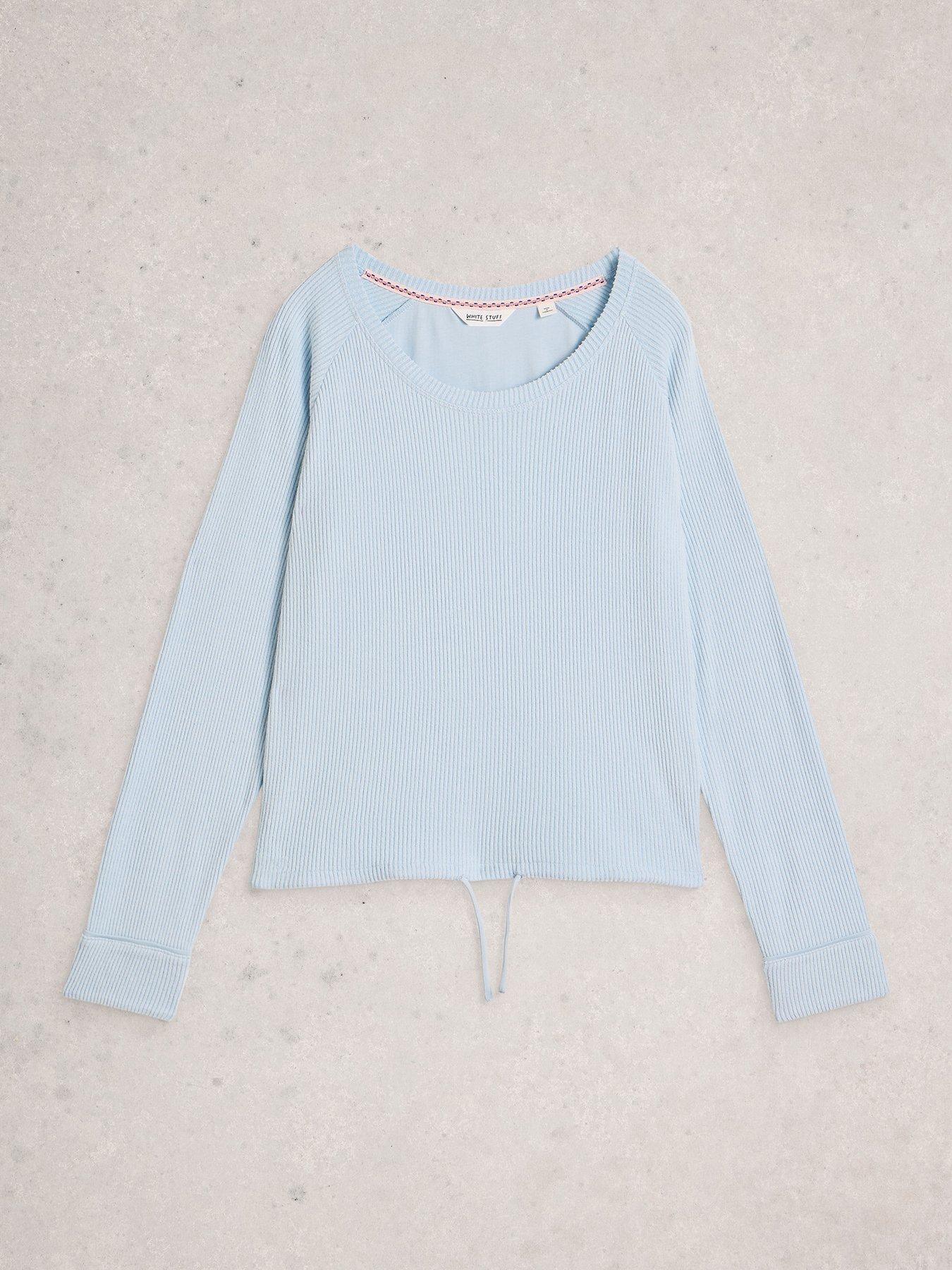  image of white-stuff-cosy-jersey-rib-top-blue