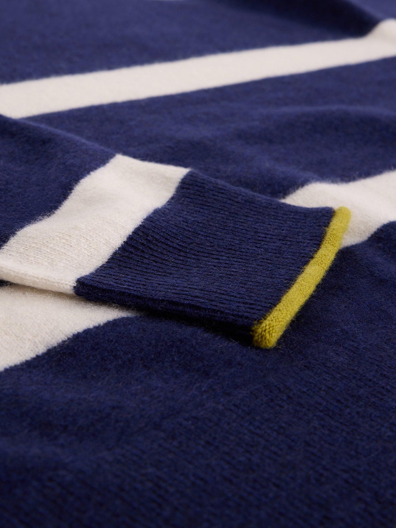 Image 6 of 6 of White Stuff Kitty Stripe Cashmere Jumper - Blue