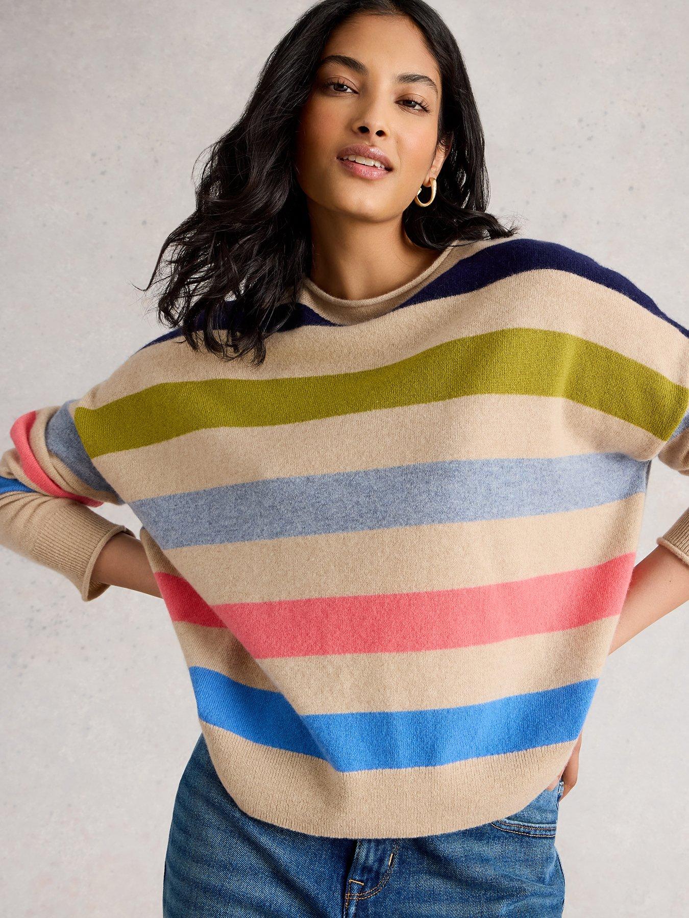 White Stuff Kitty Stripe Cashmere Jumper - Multi