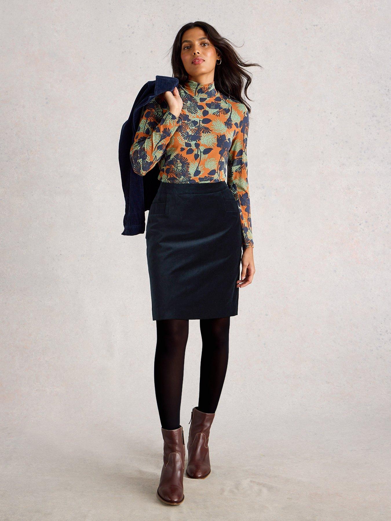  image of white-stuff-coral-velvet-skirt-blue