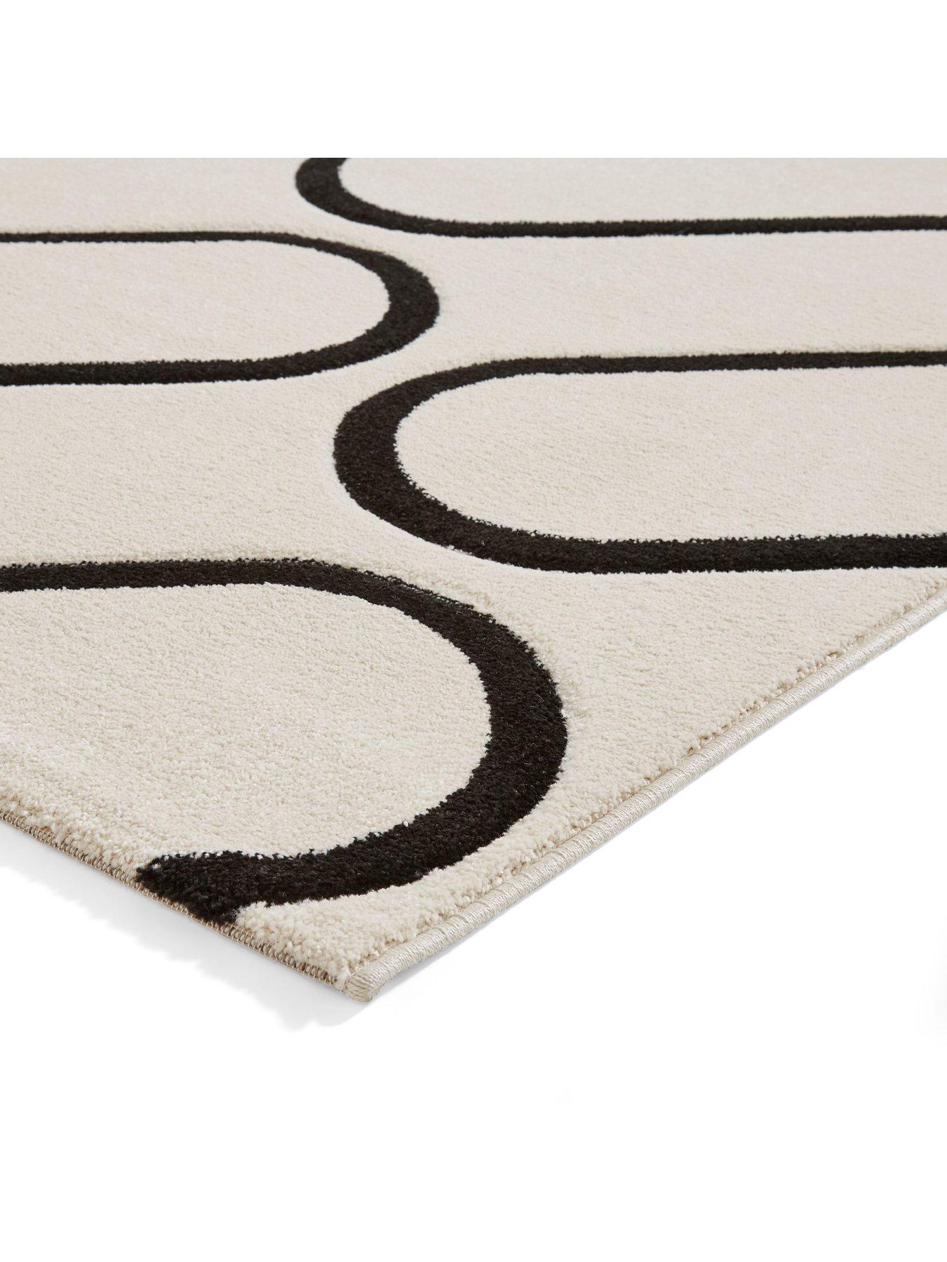 Image 5 of 7 of Catherine Lansfield Linear Curve White/Black
