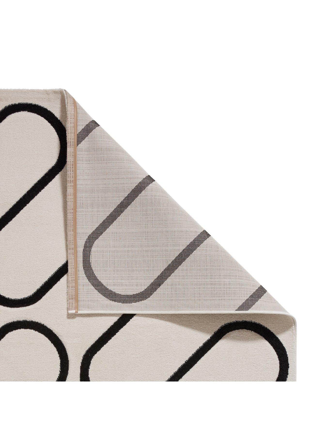 Image 7 of 7 of Catherine Lansfield Linear Curve White/Black