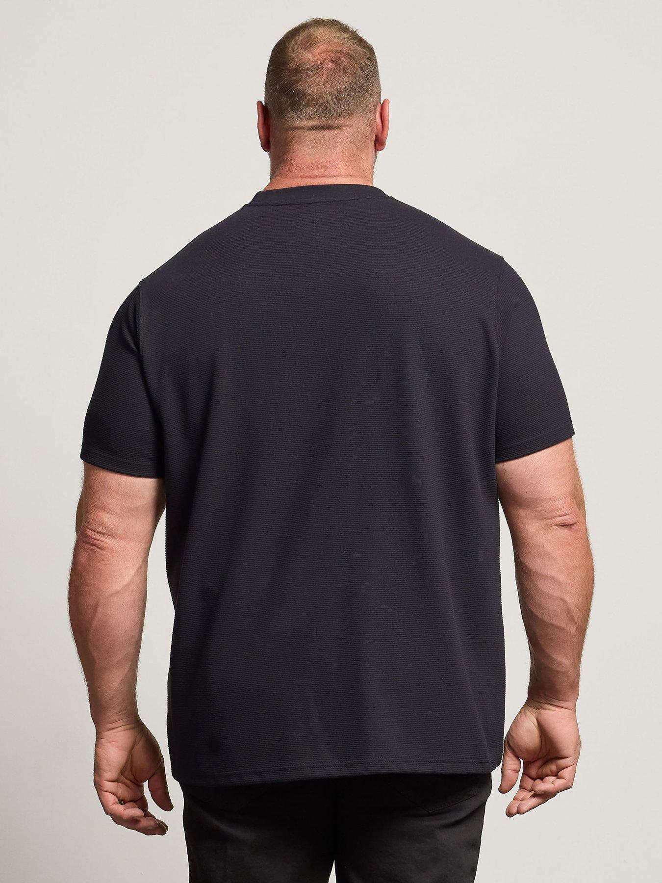 Image 2 of 4 of BadRhino Ottoman Textured T-Shirt - Navy