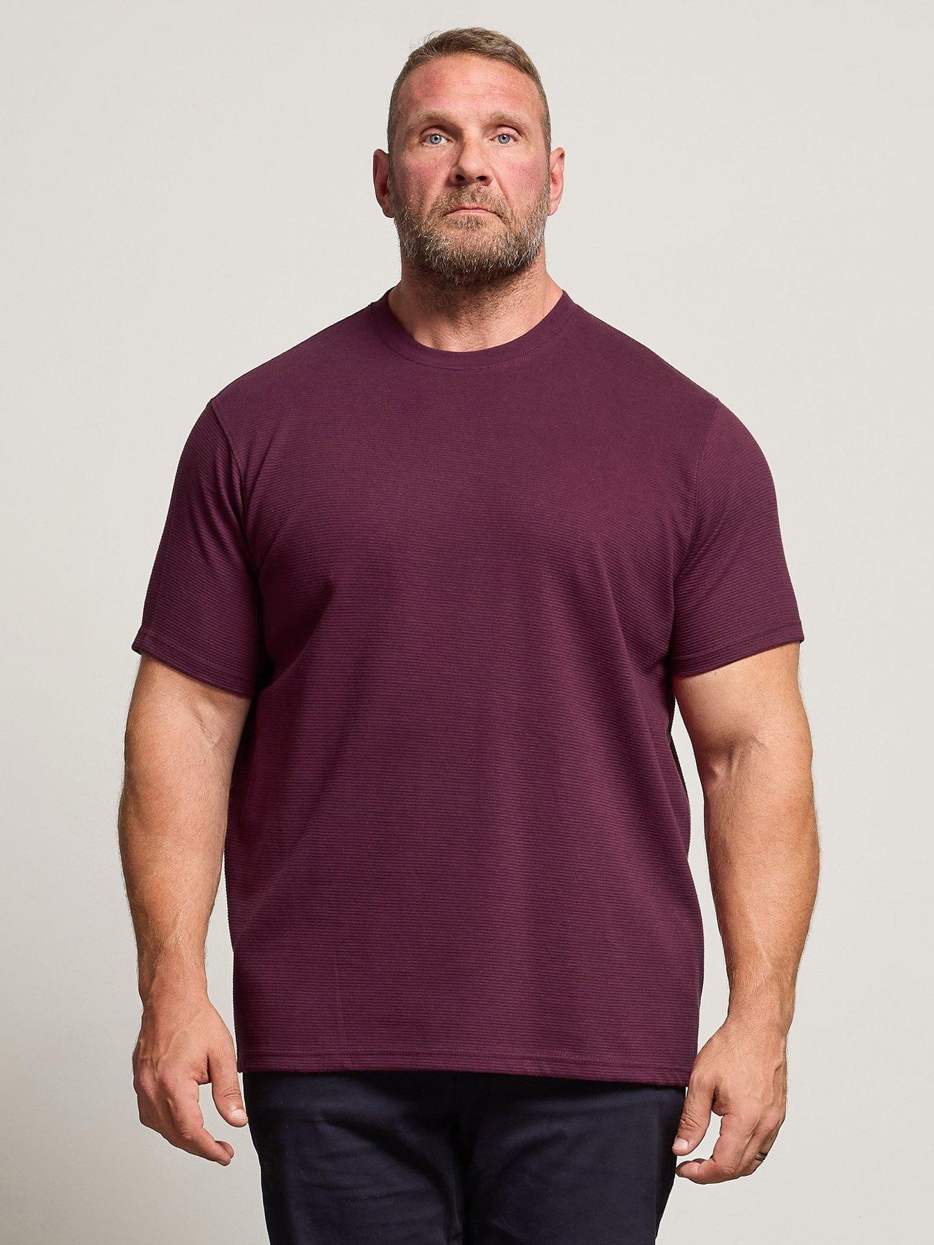 undefined Burgundy Ottoman Textured T-Shirt - Dark Red