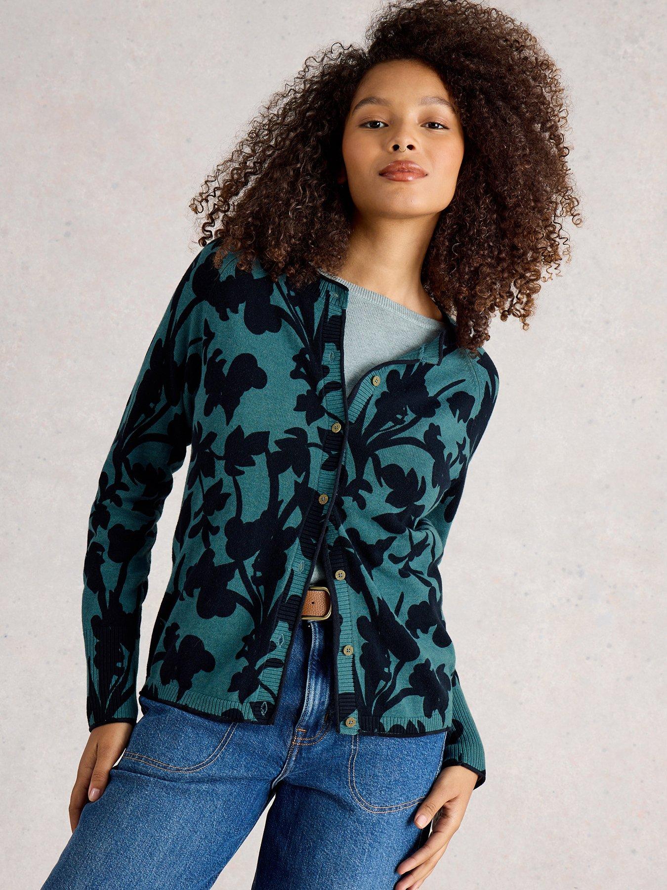 White Stuff Lulu Print Cardi - Blue