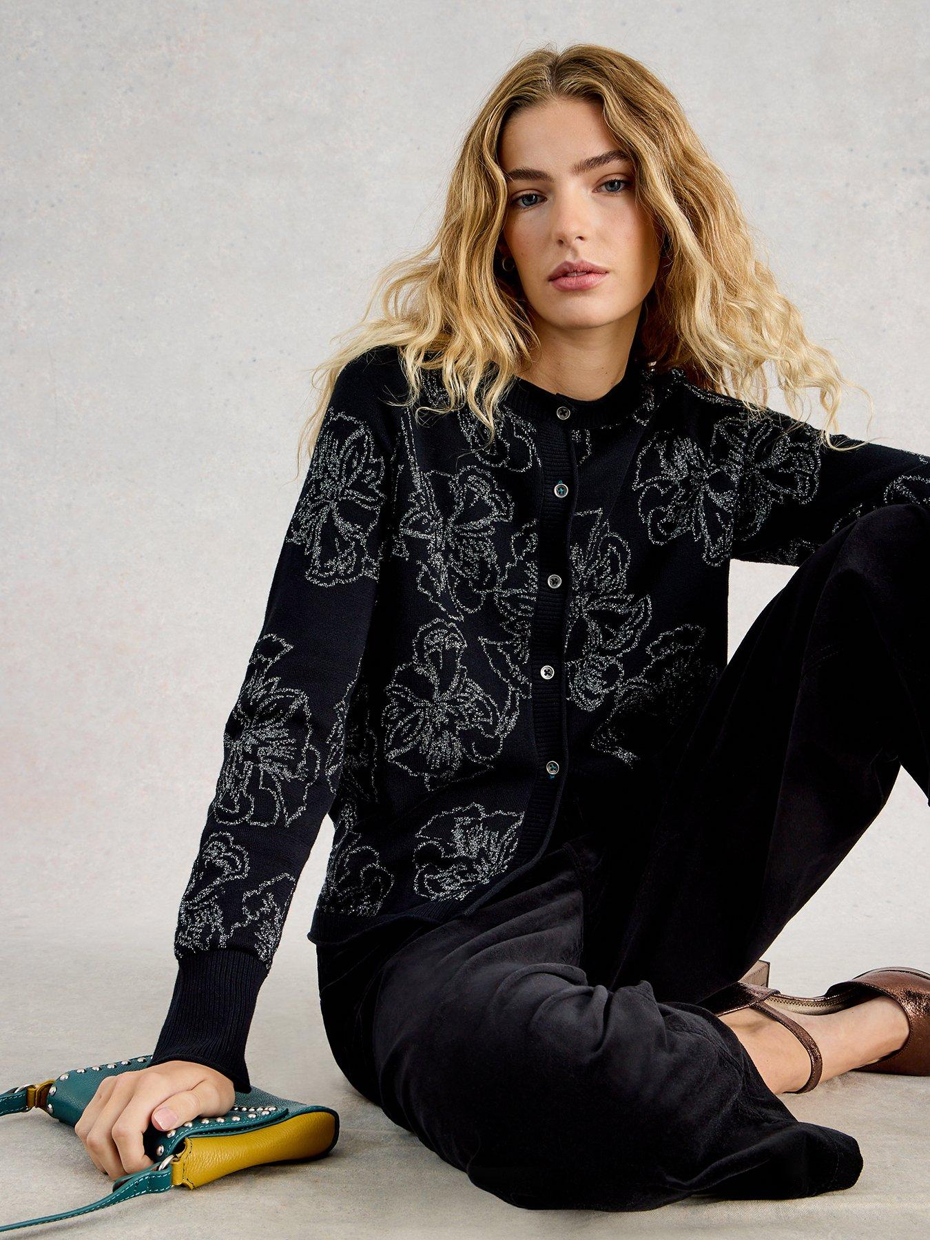 Image 3 of 6 of White Stuff Lulu Lurex Cardigan - Black