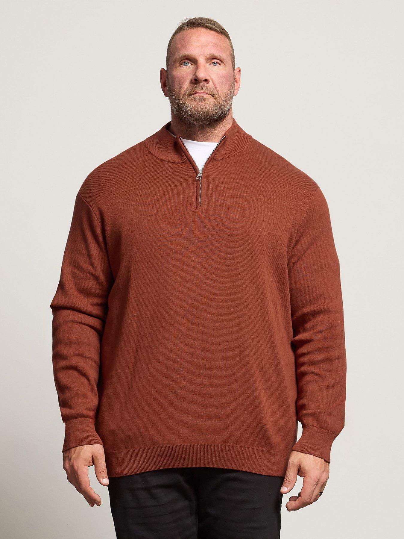 undefined Quarter Zip Knitted Jumper - Orange