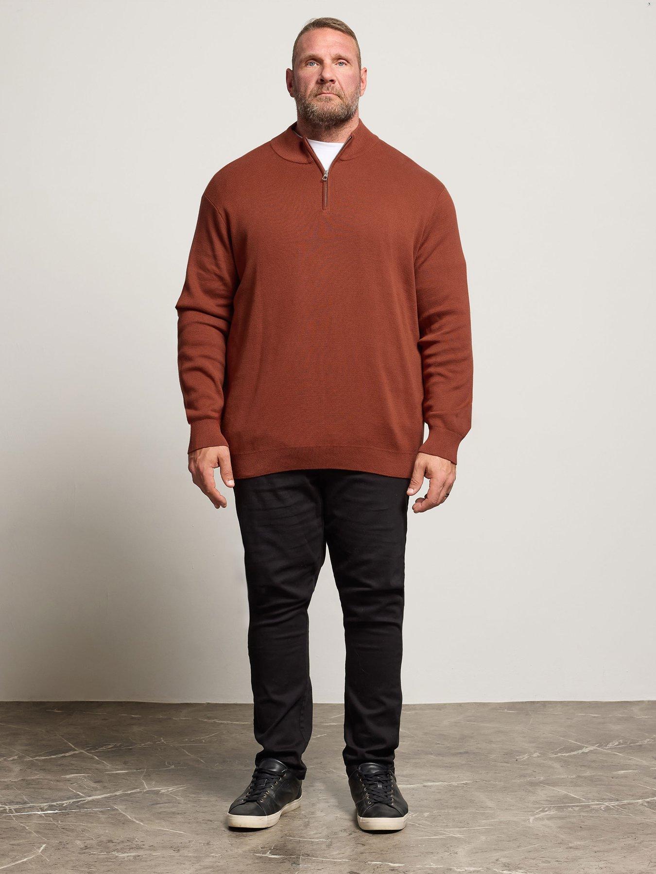 Image 3 of 4 of BadRhino Quarter Zip Knitted Jumper - Orange