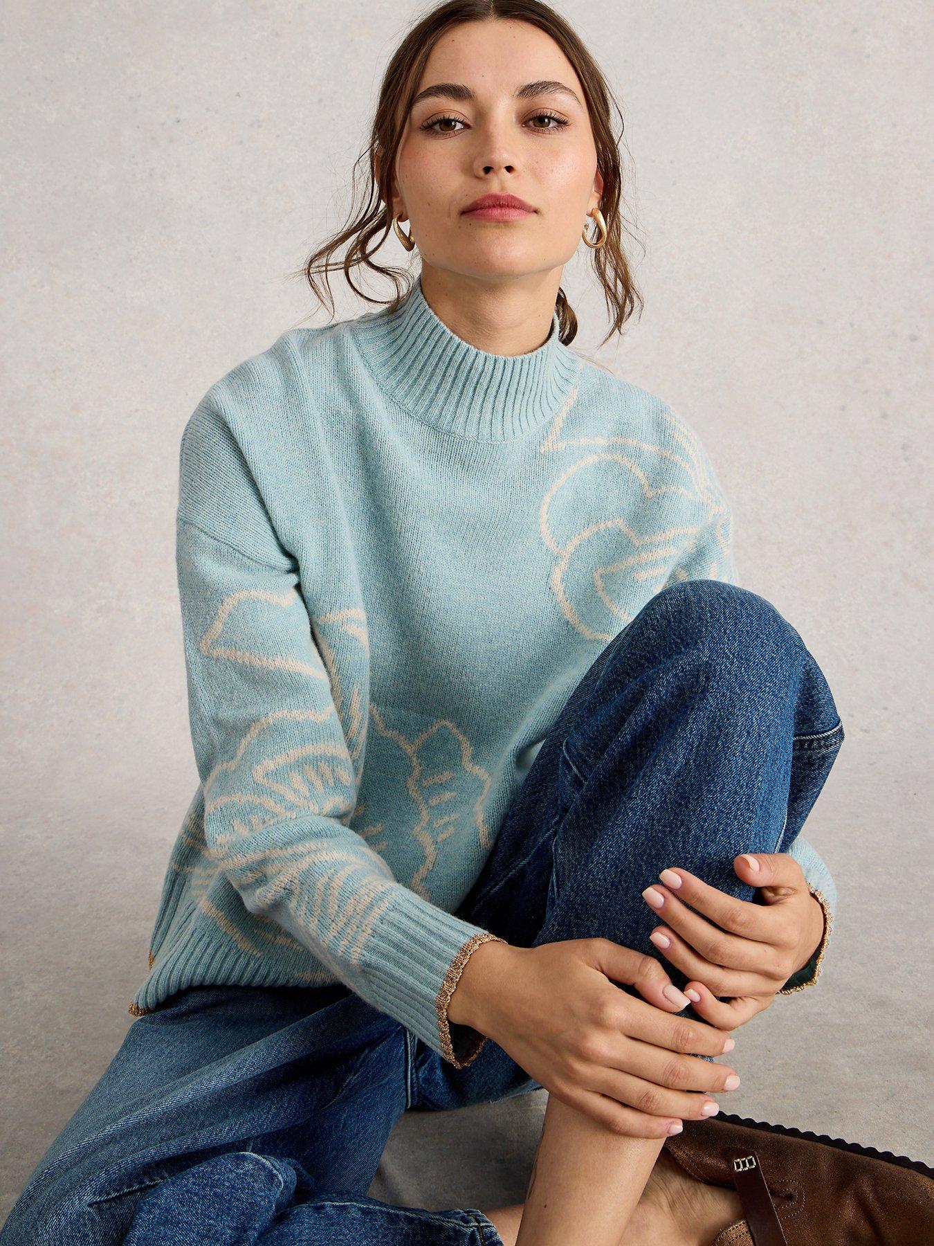 White Stuff Fenella Floral Jumper - Blue