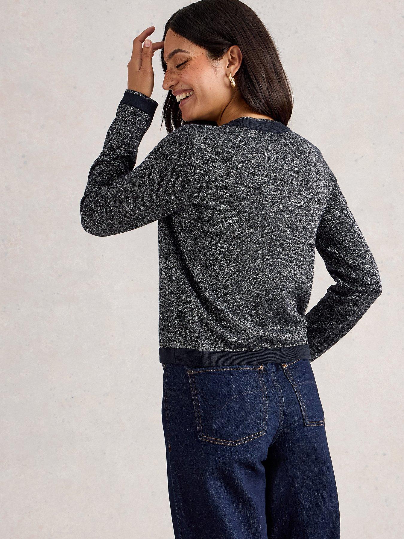 Image 2 of 6 of White Stuff Charlotte Sparkle Cardigan - Blue