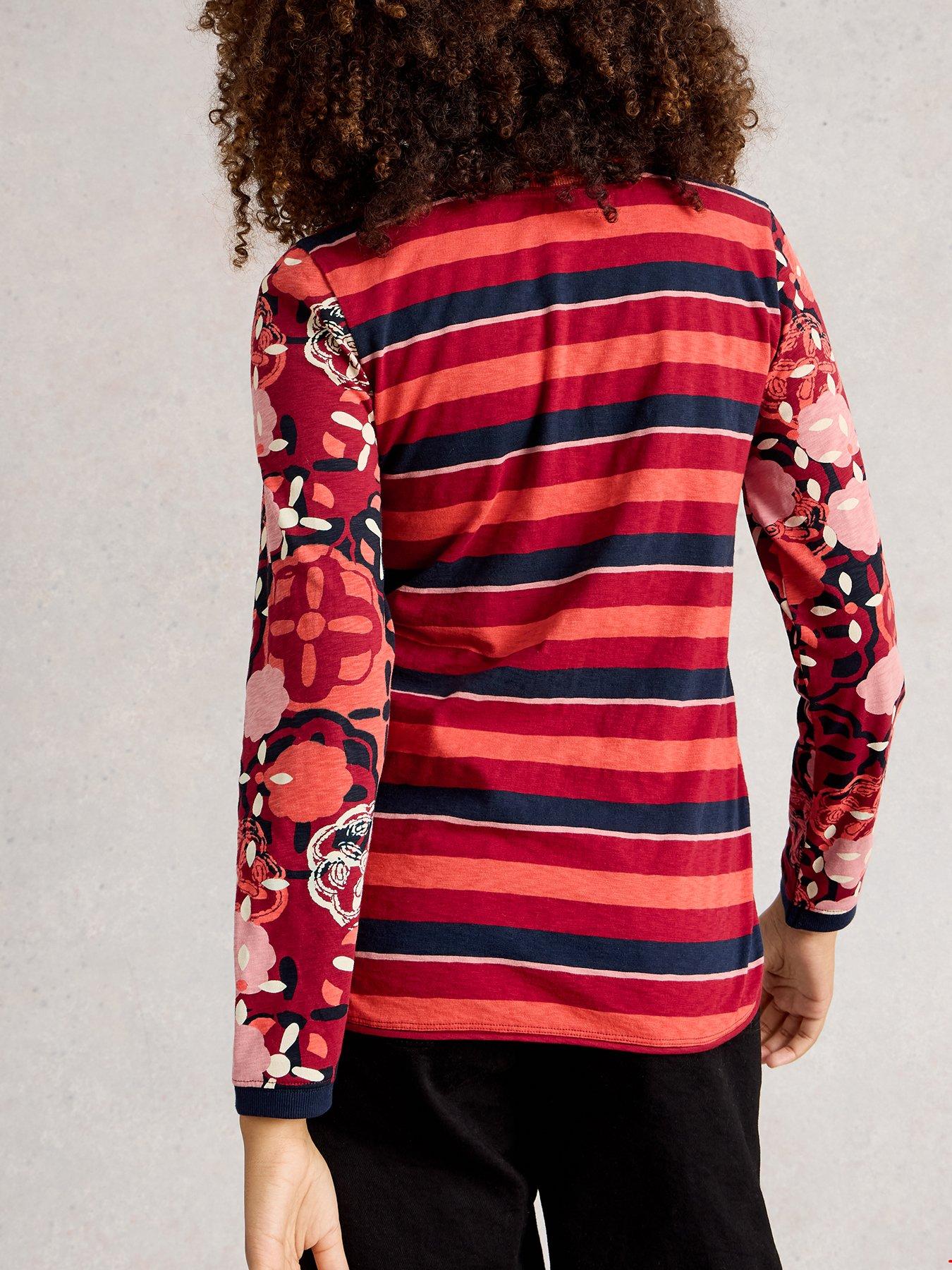 Image 2 of 6 of White Stuff Clara Long Sleeve T-Shirt - Red