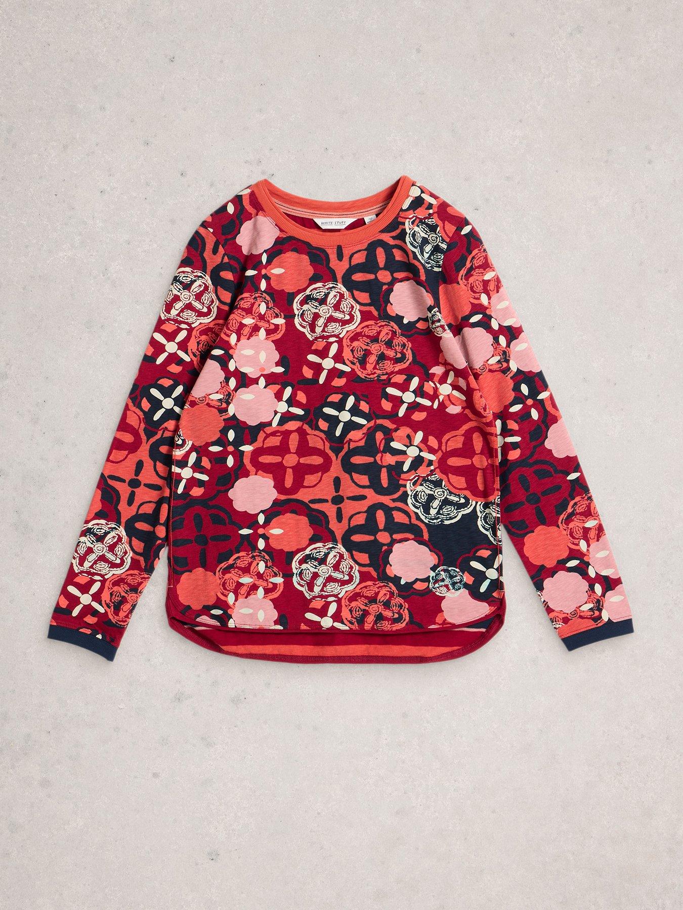 Image 5 of 6 of White Stuff Clara Long Sleeve T-Shirt - Red
