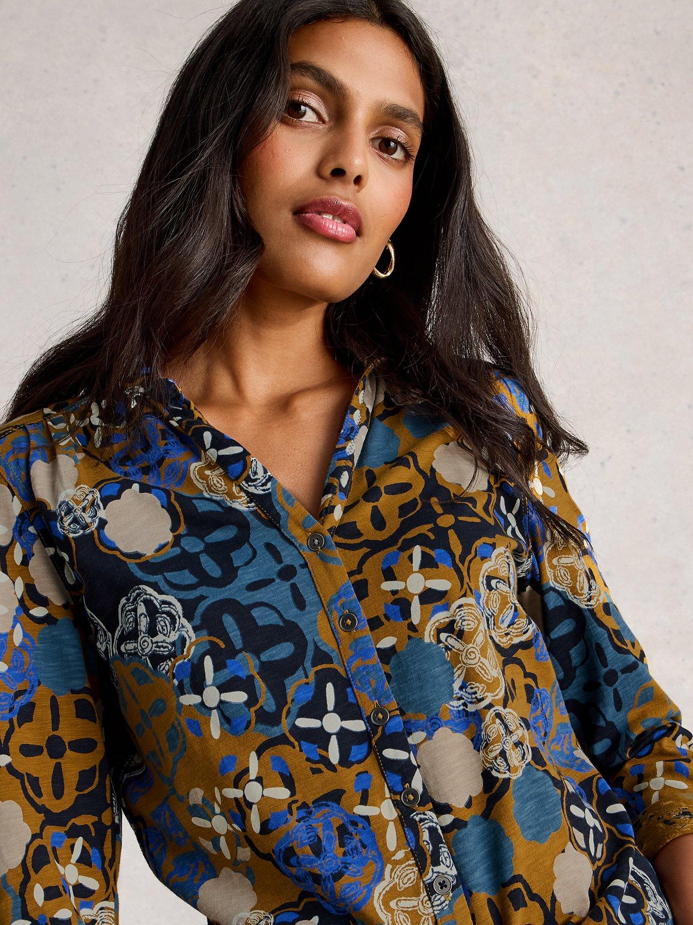 Image 4 of 6 of White Stuff Annie Jersey Shirt - Multi