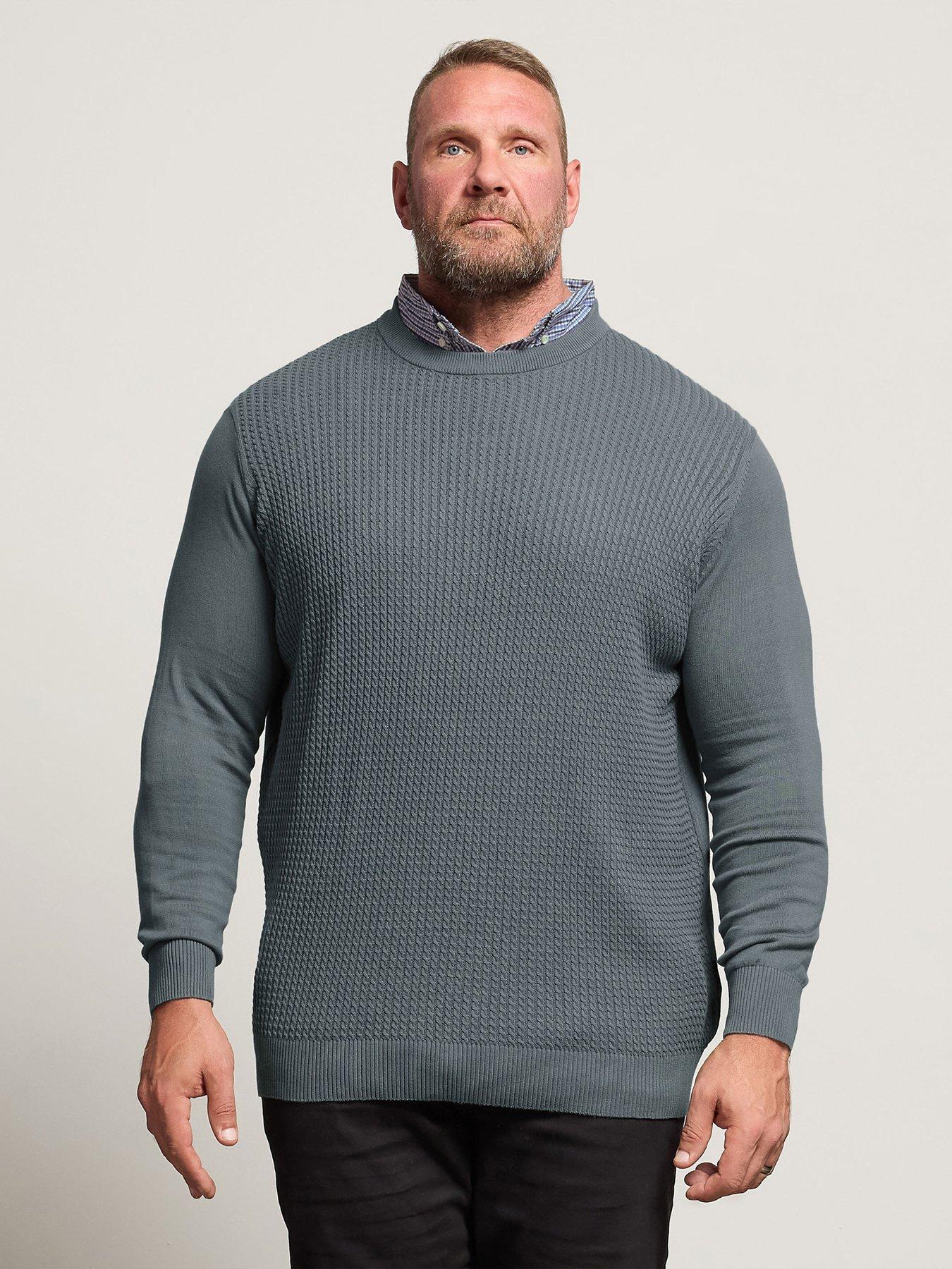 undefined Cable Knit Mock Collar Knitted Jumper - Blue