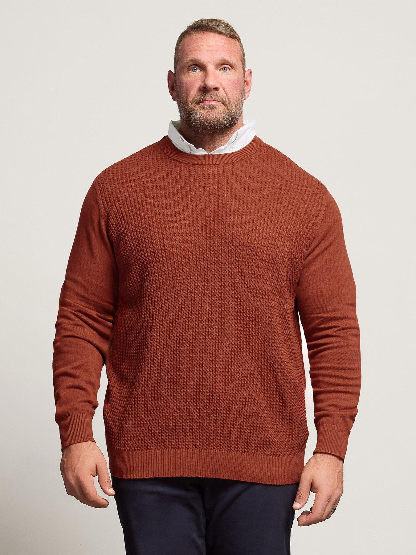 Image 1 of 4 of BadRhino Cable Knit Mock Collar Knitted Jumper - Orange