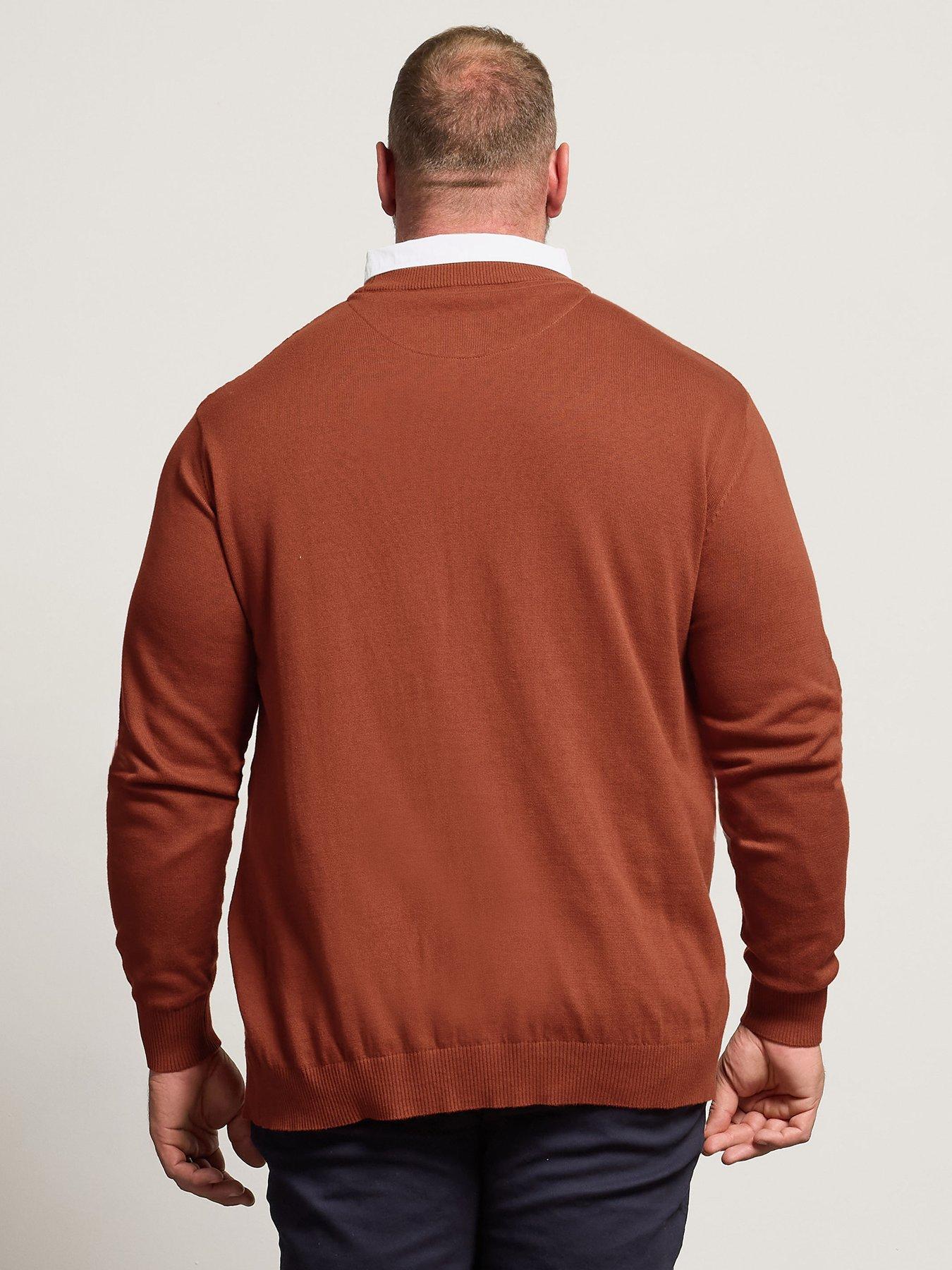 Image 2 of 4 of BadRhino Cable Knit Mock Collar Knitted Jumper - Orange