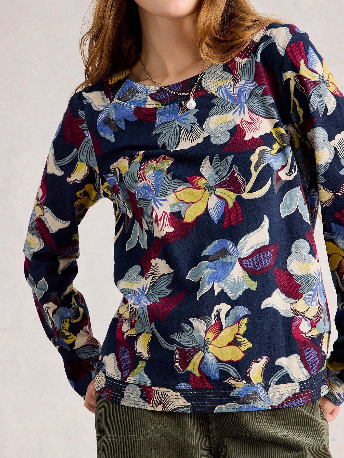 White Stuff Weaver Long Sleeve T-Shirt - Blue