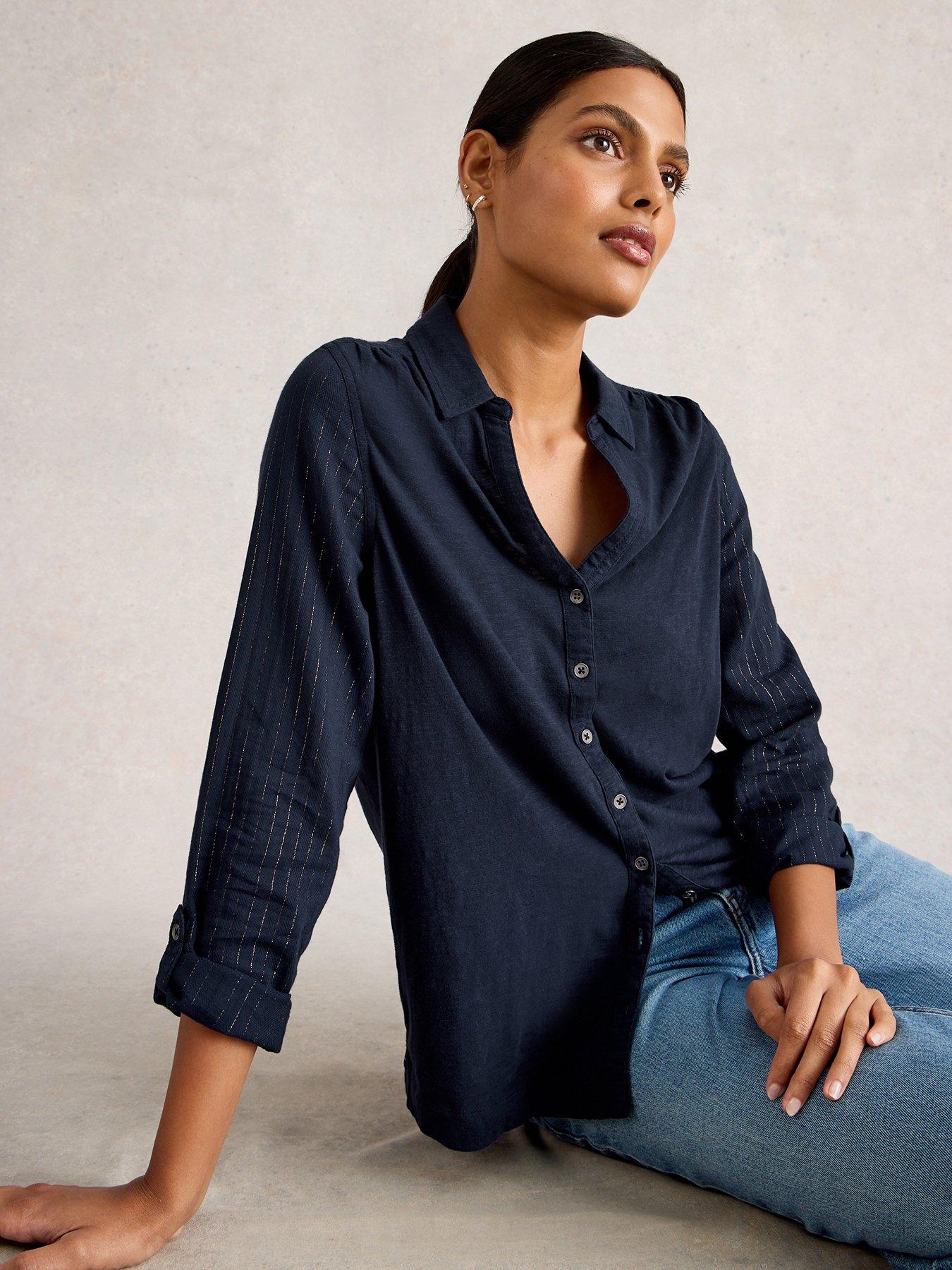 White Stuff Annie Sparkle Mix Shirt - Blue