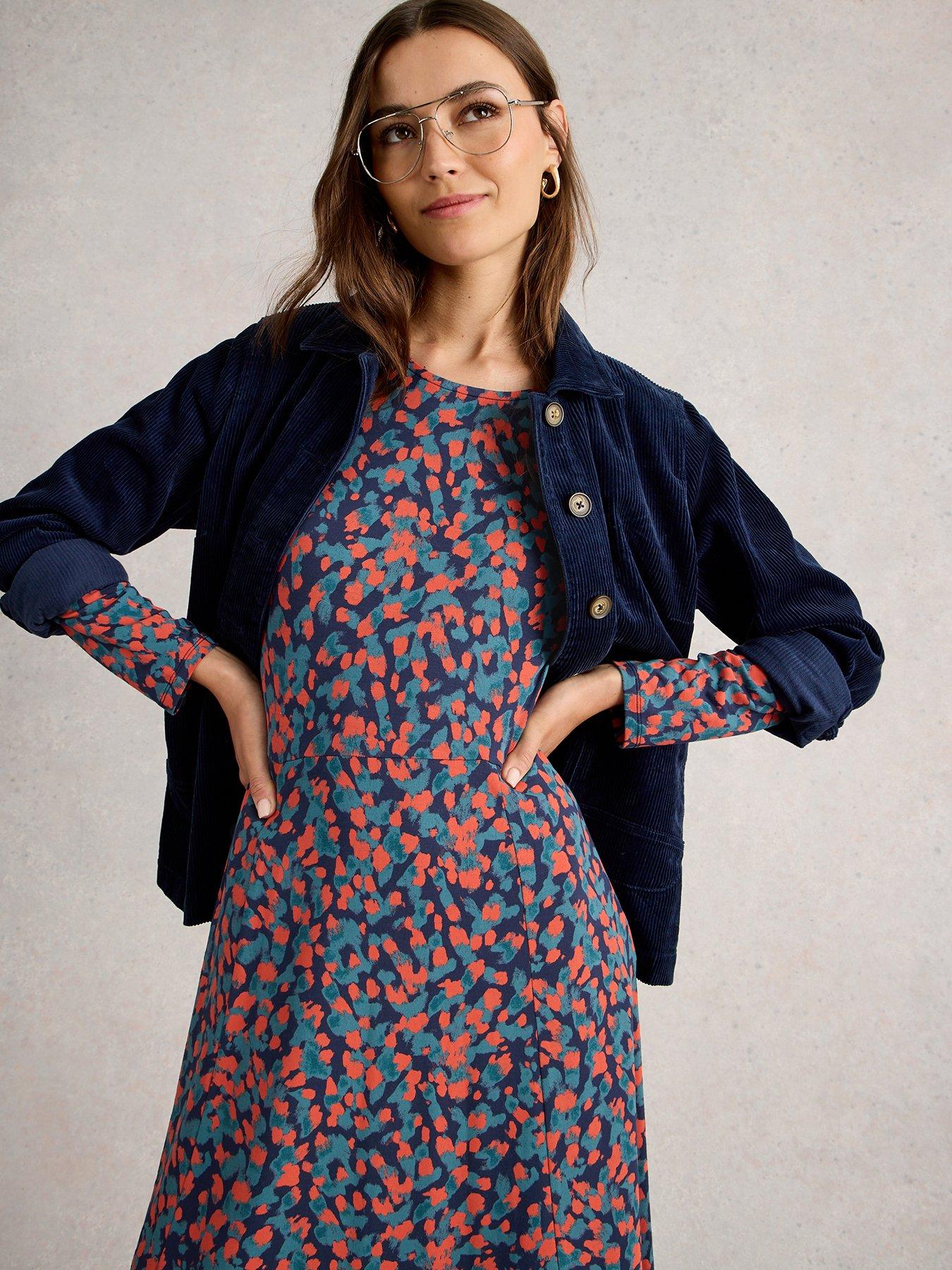 Image 3 of 6 of White Stuff Madeline Jersey Dress - Blue