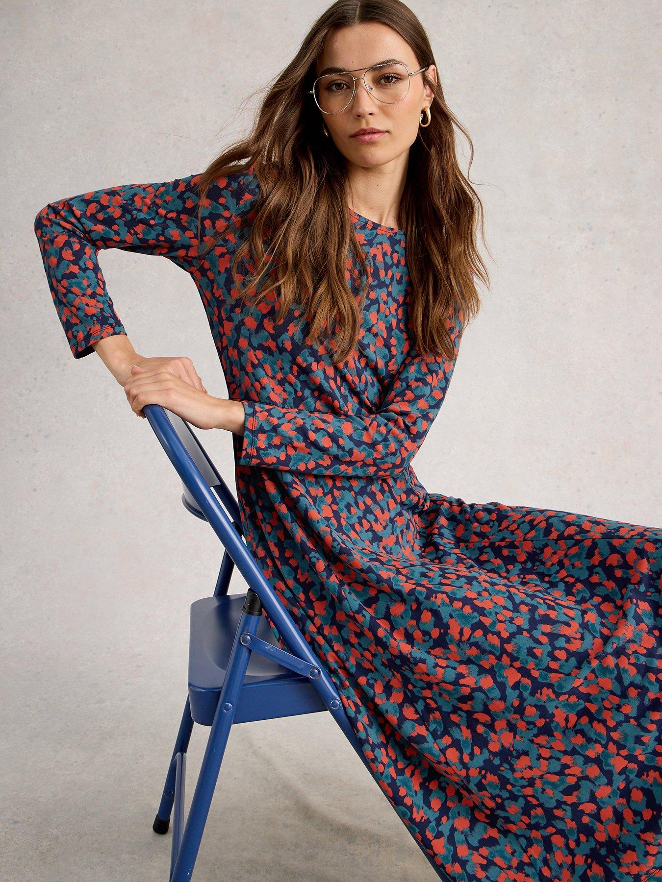 Image 4 of 6 of White Stuff Madeline Jersey Dress - Blue